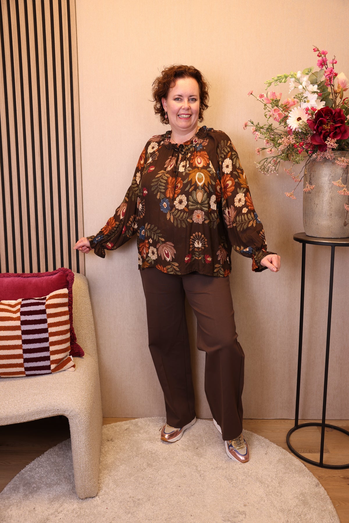 Tess | Blouse bruin viscose