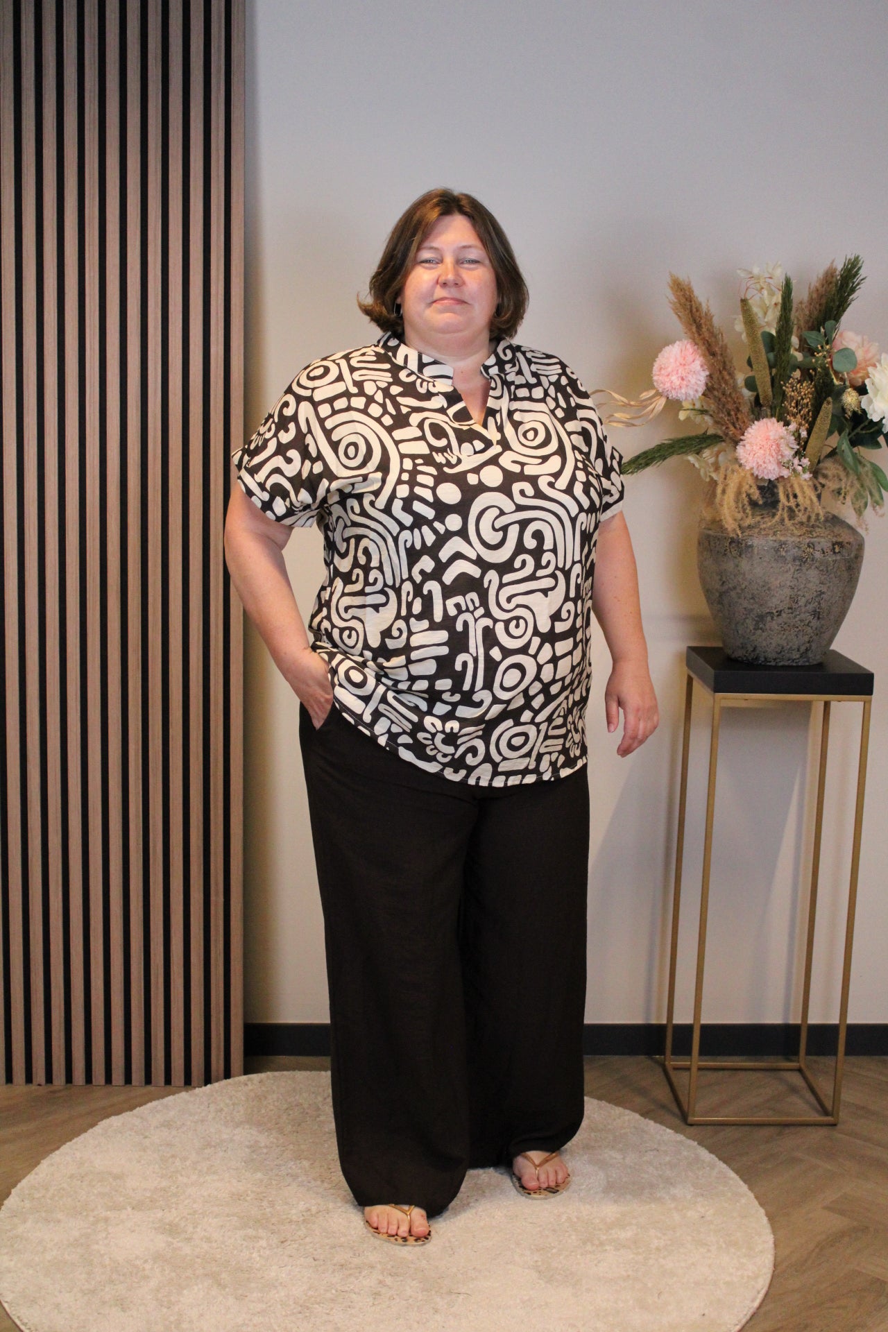 Sanne | Broek bruin viscose