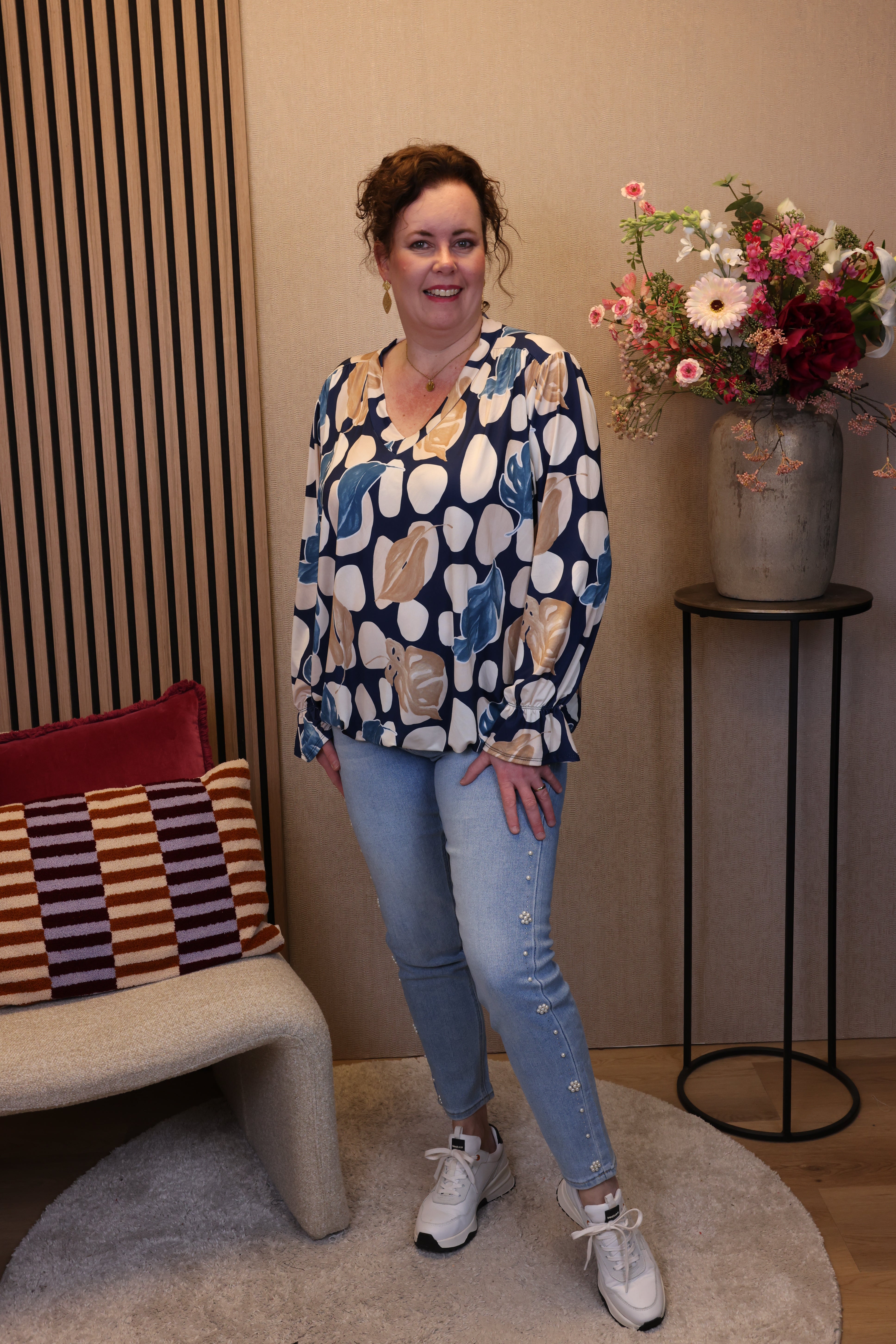 Ivonne | Ballon top blauw