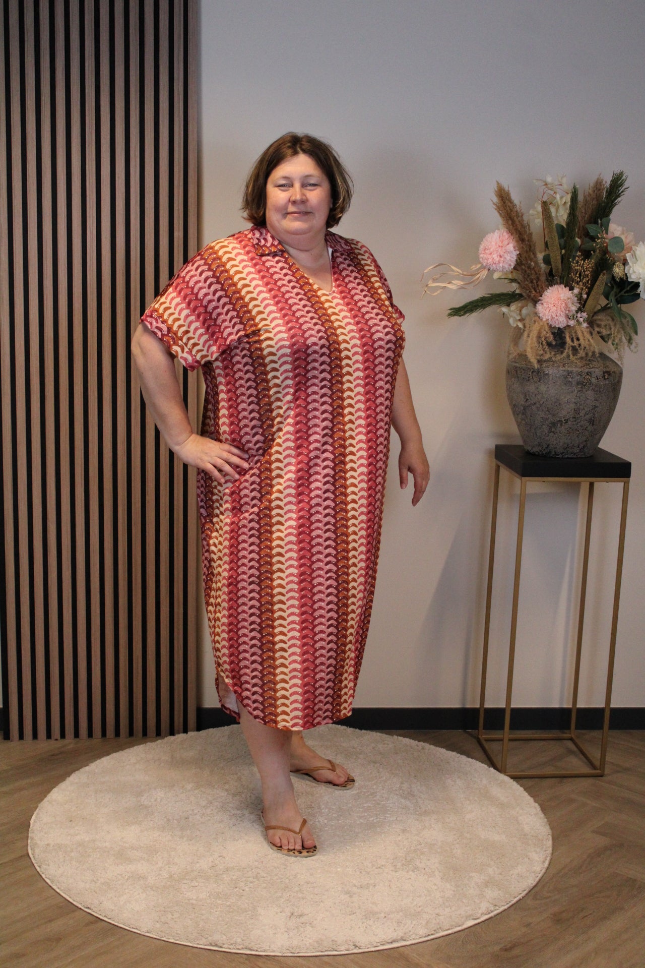 Myla | Jurk roze met kraagje