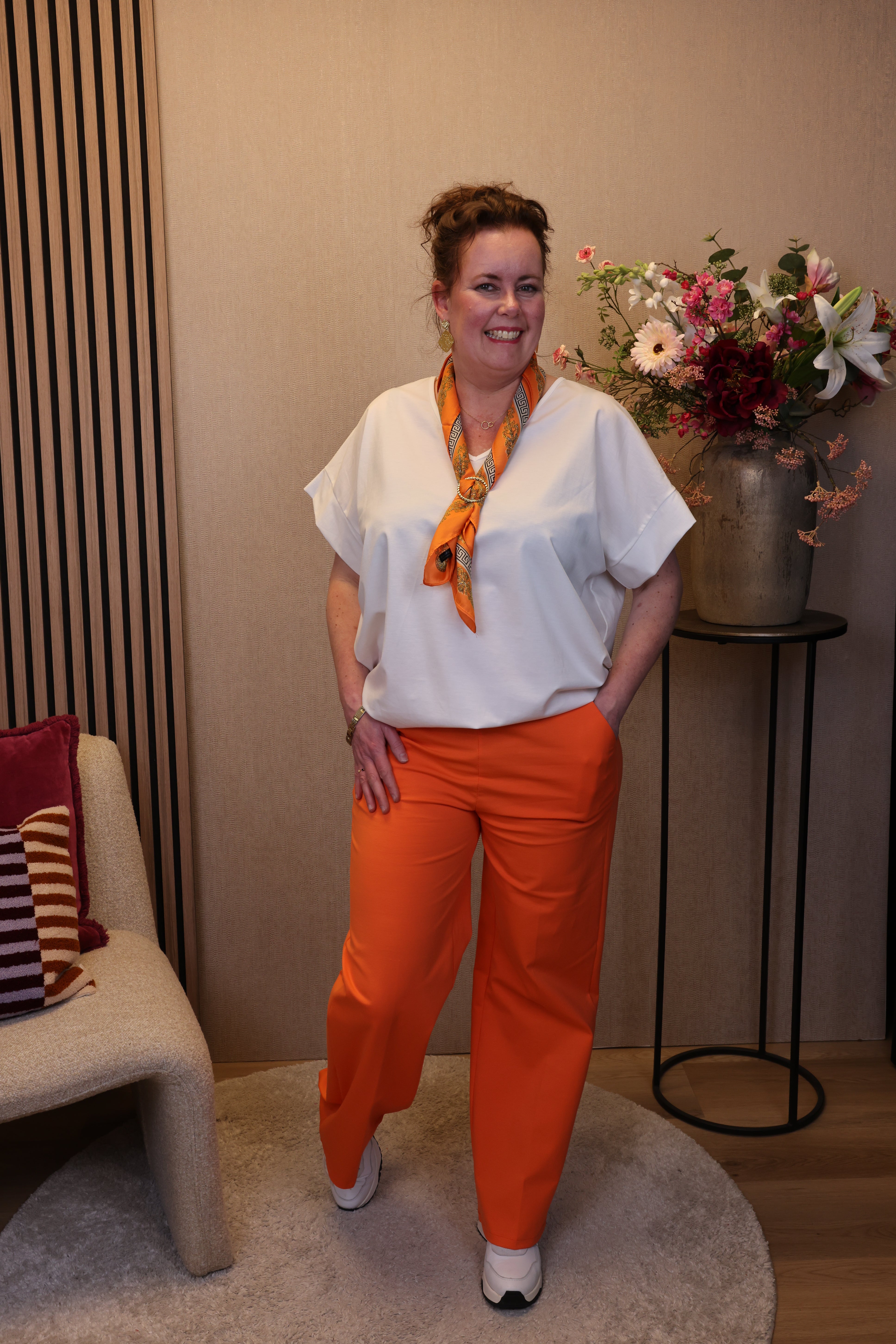 Saar | Luxe broek oranje