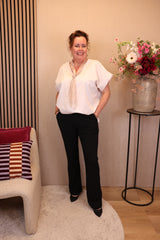 Lieneke | Flared broek zwart viscose