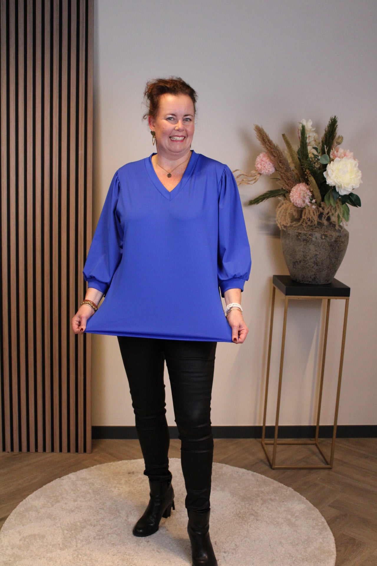 Silke | Top kobalt 3/4-mouw 40 t/m 44