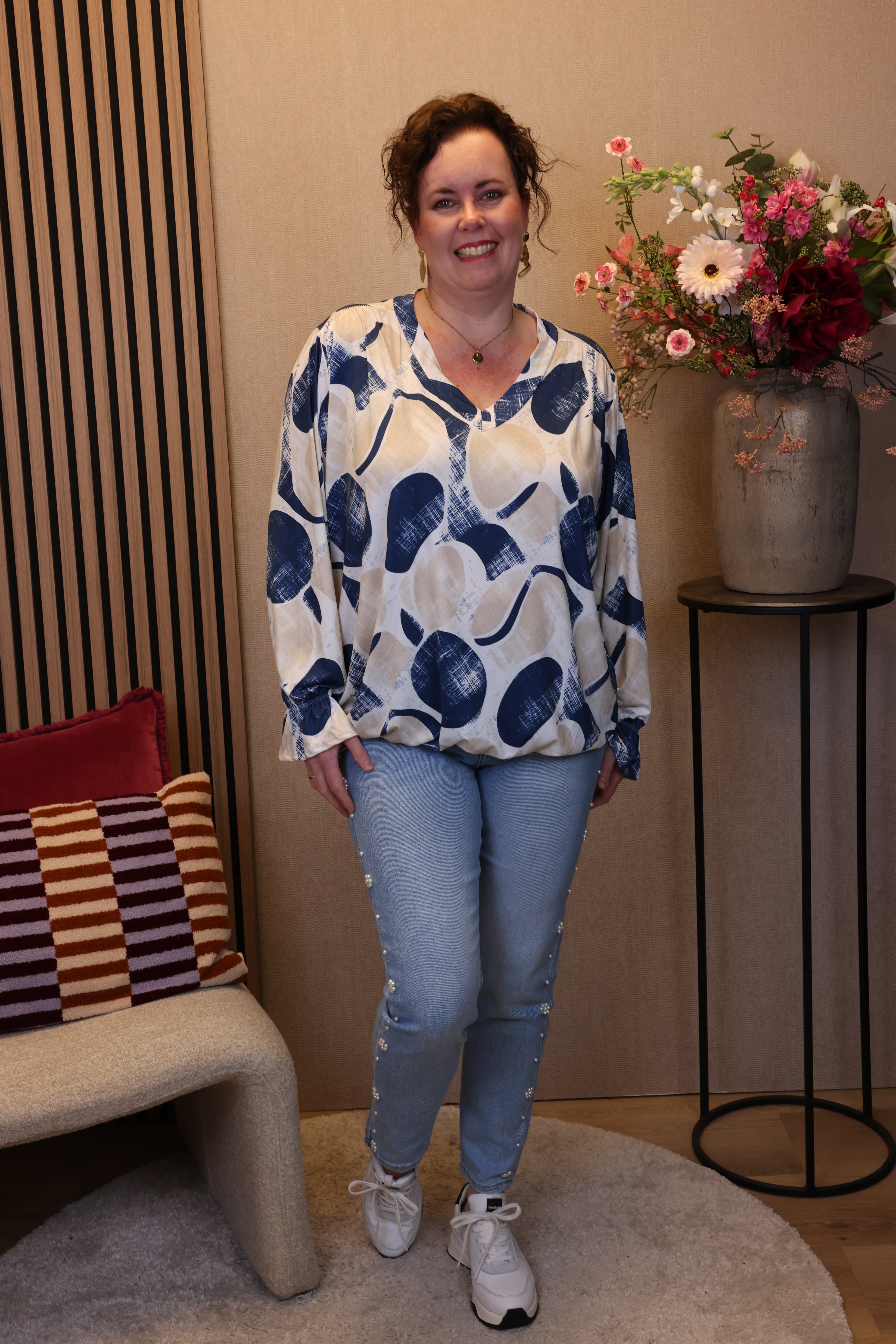 Saar | Ballon top blauw