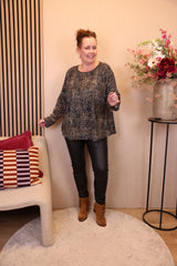 Helen | Lerenlook broek zwart 38 - 54