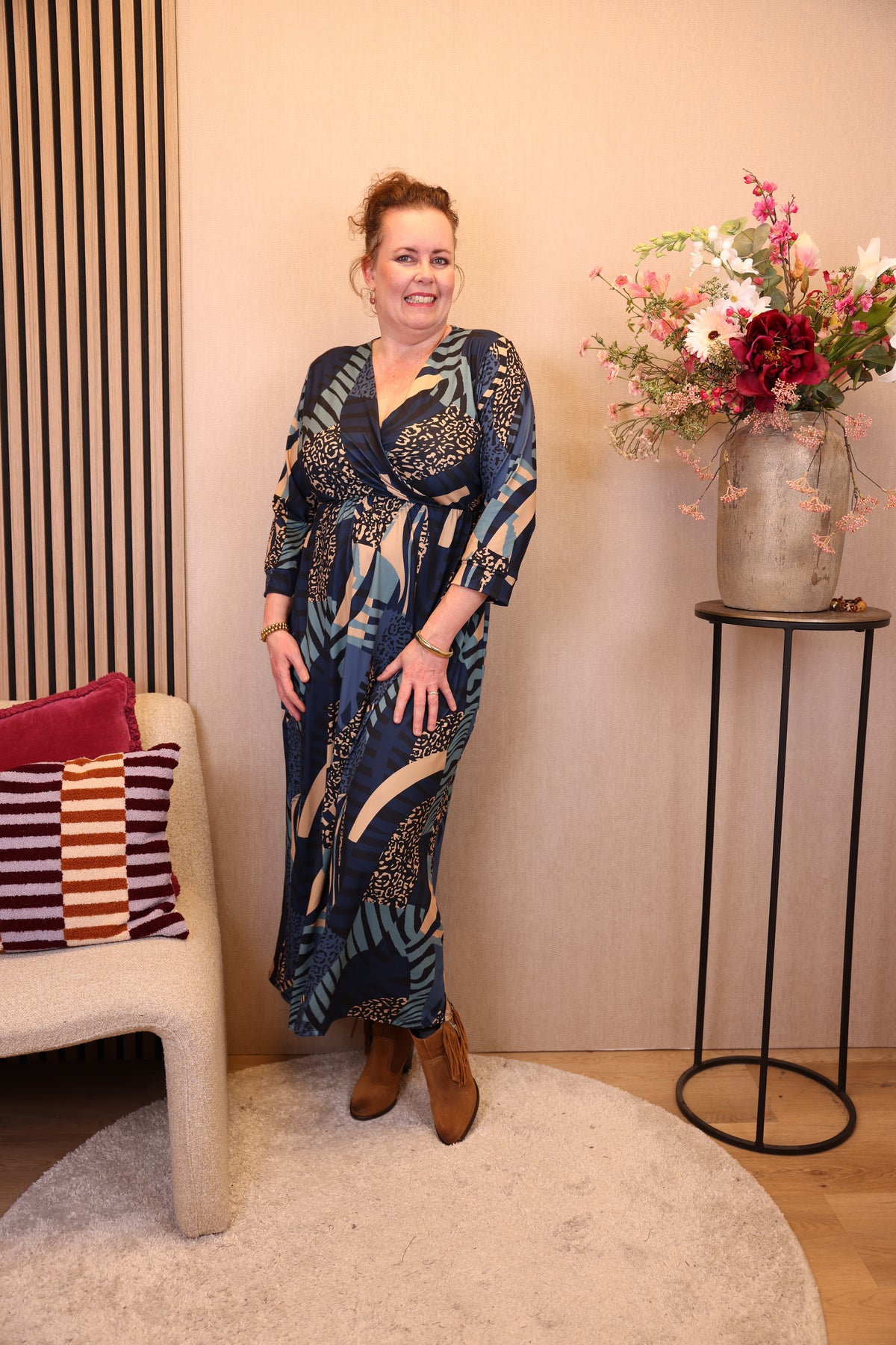 Geertje | Jurk blauw viscose 40 - 56