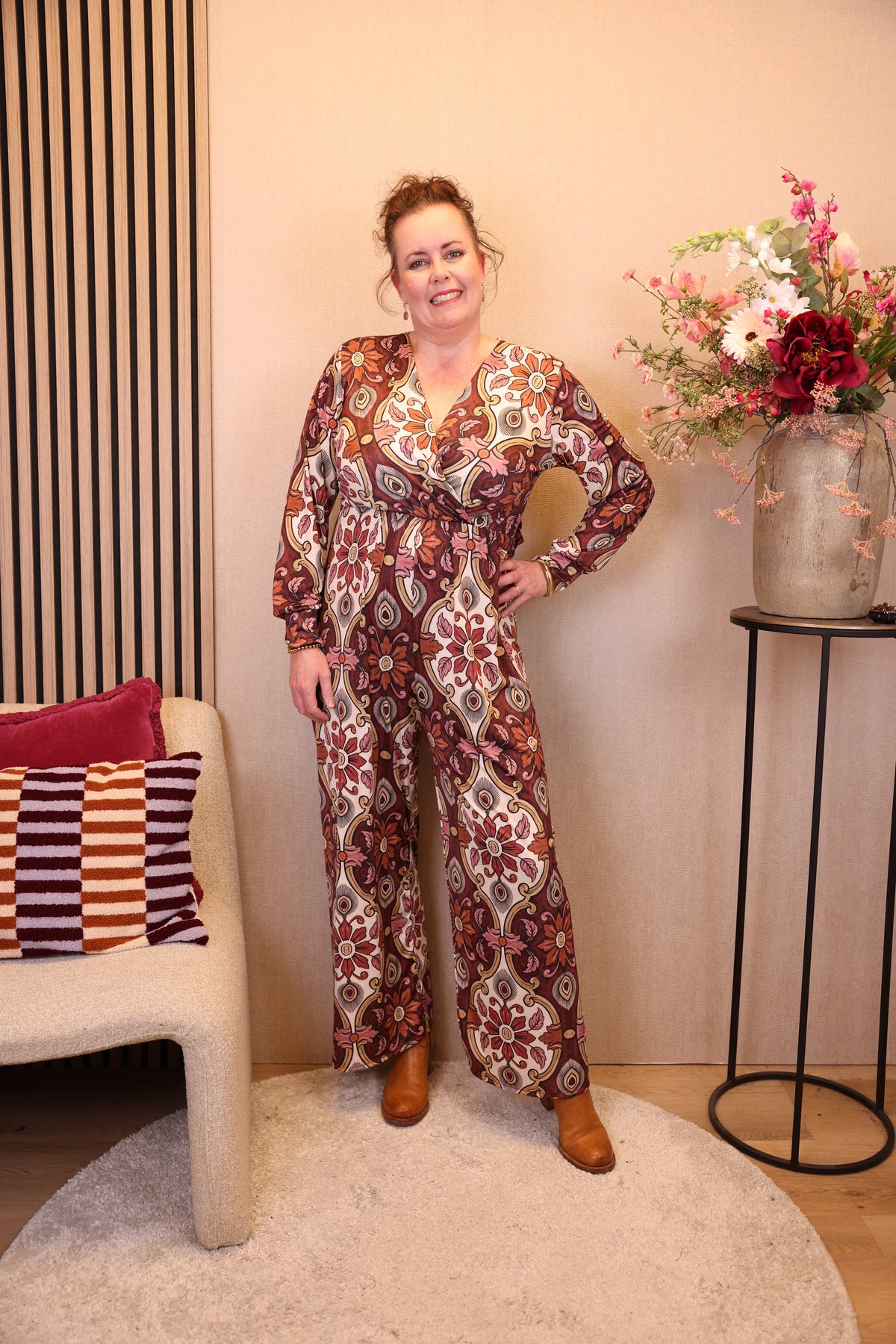 Fokje | Jumpsuit bordeaux 40 - 50
