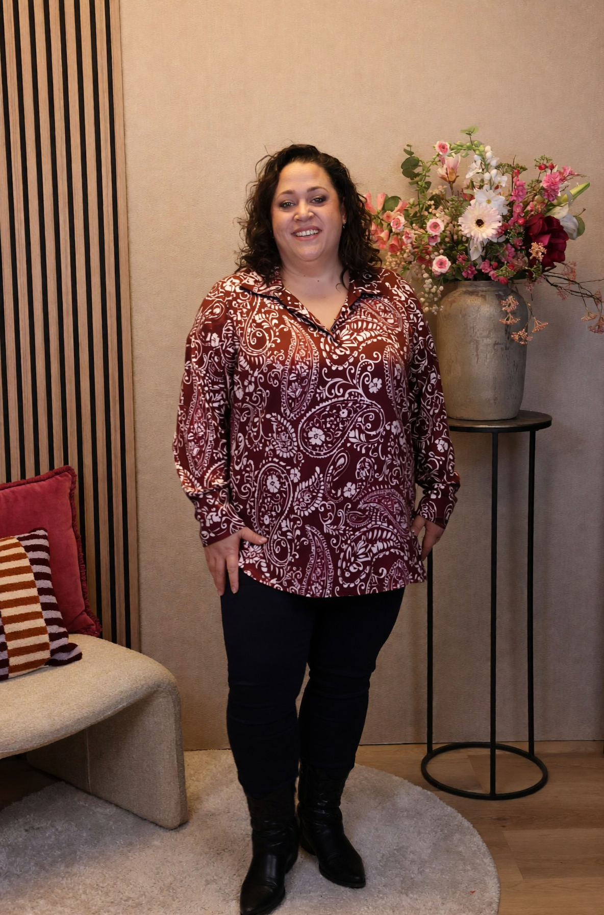 Nika | Blouse roze met kraagje