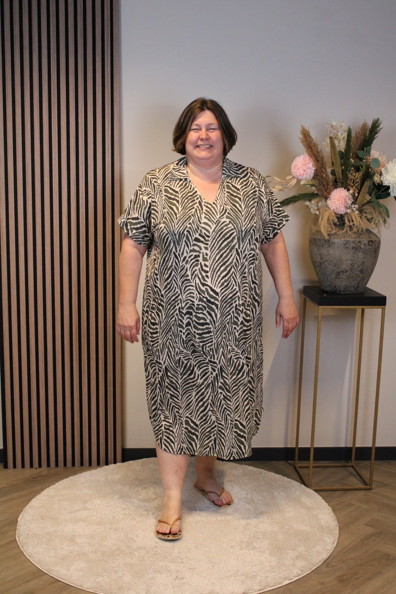 Diede | Jurk groen met kraagje