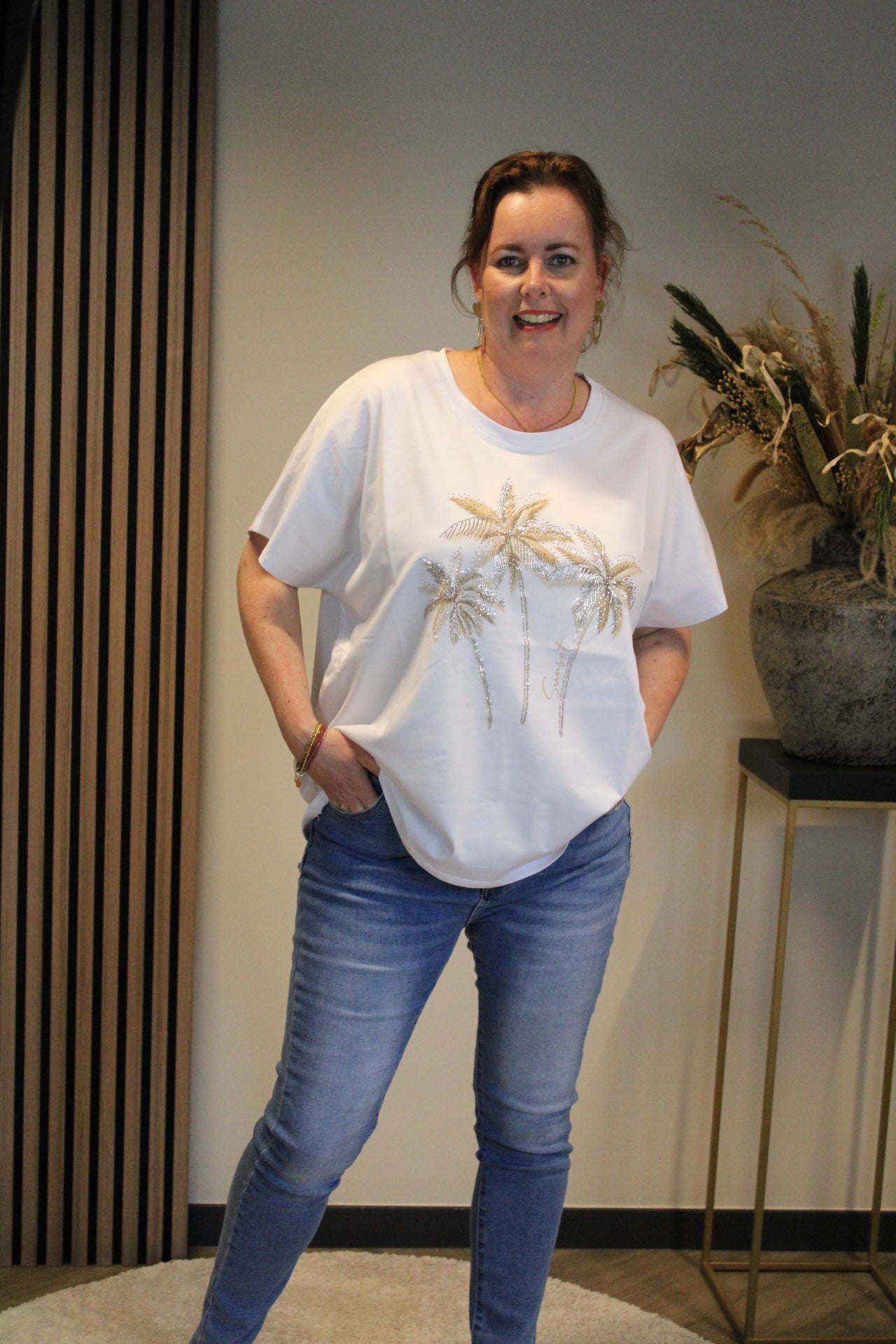 Palm | T-shirt beige 44 t/m 48