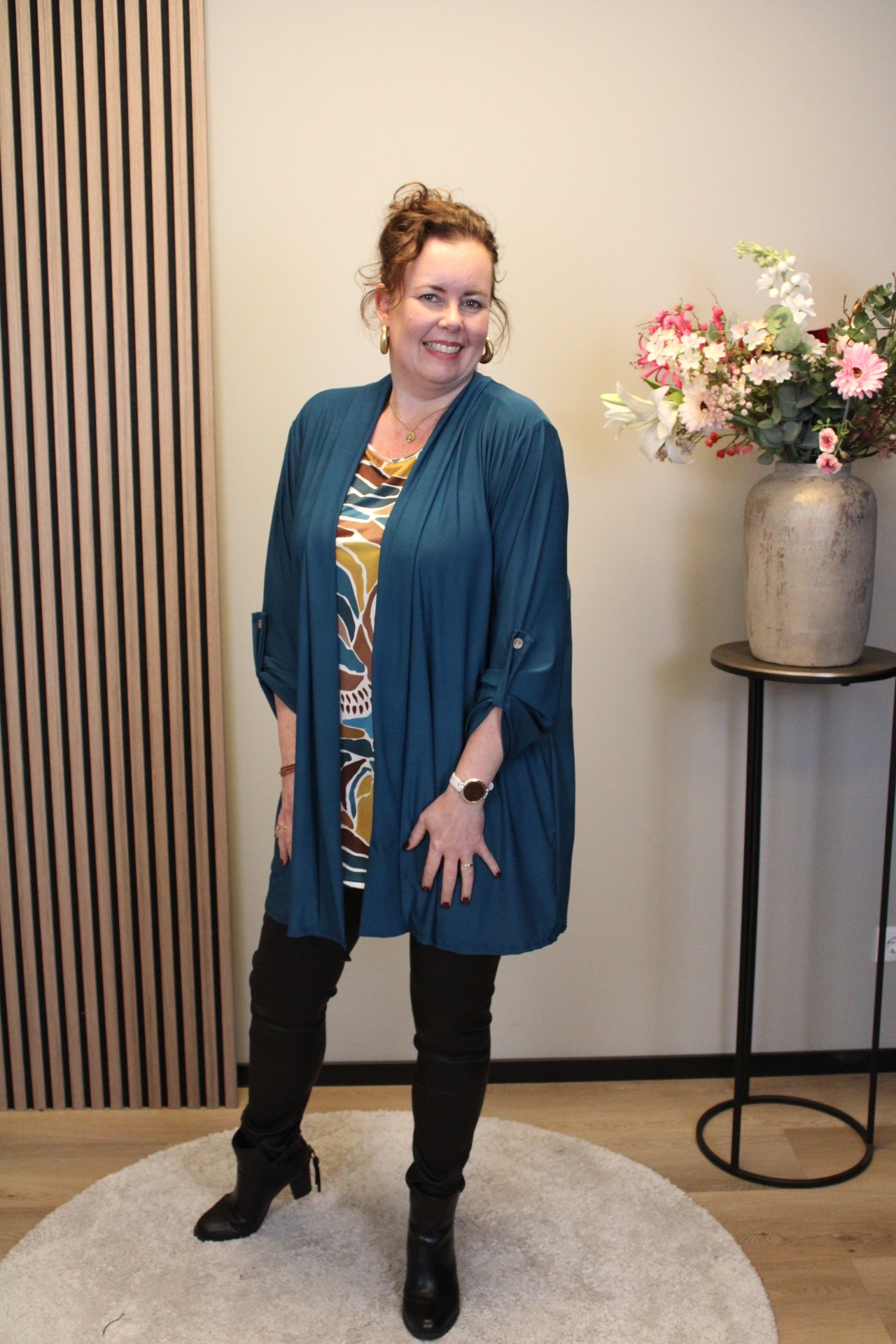 Nienke | Dun vestje kort aqua 38 t/m 48