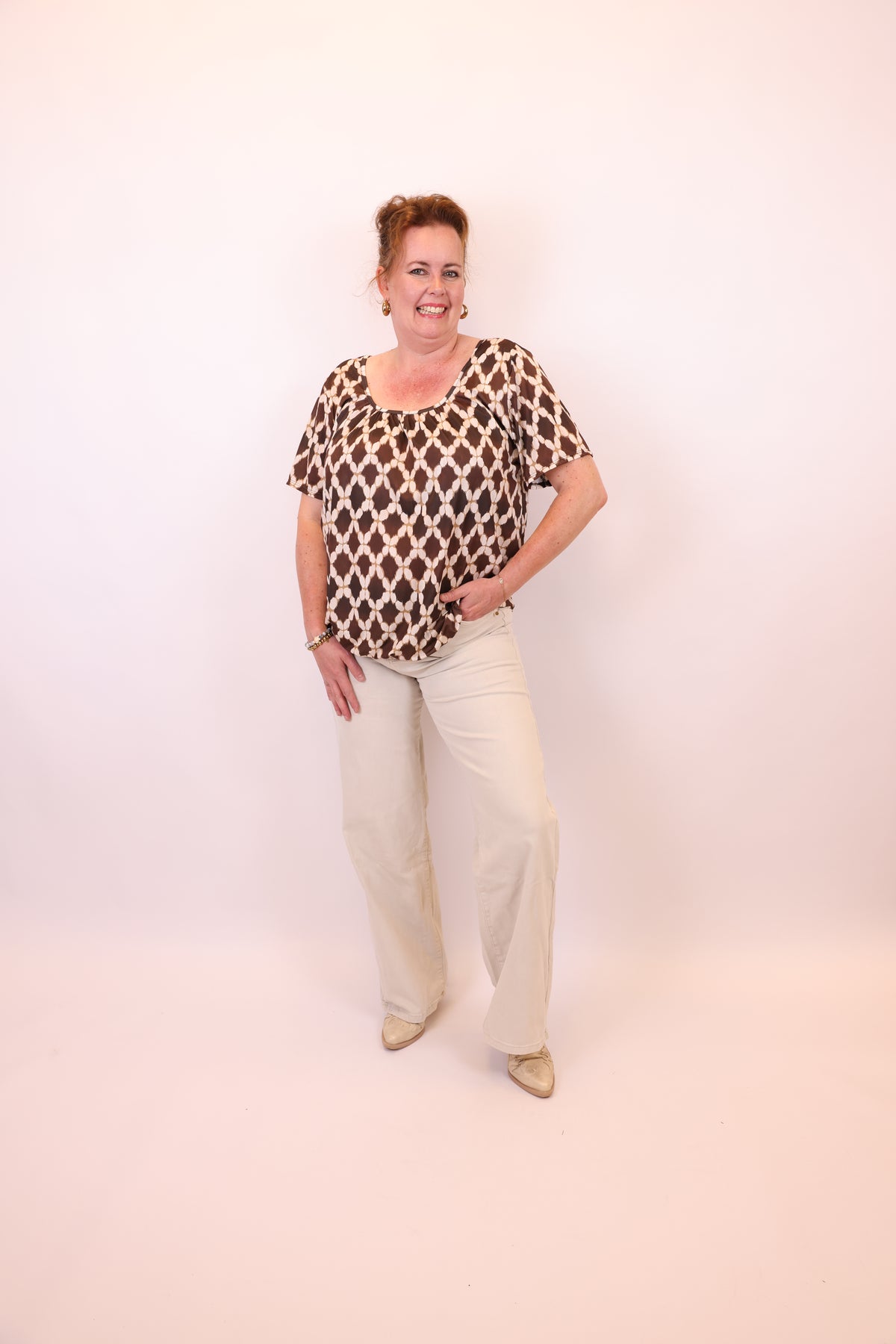 Isis | Wide leg jeans beige 40 - 48