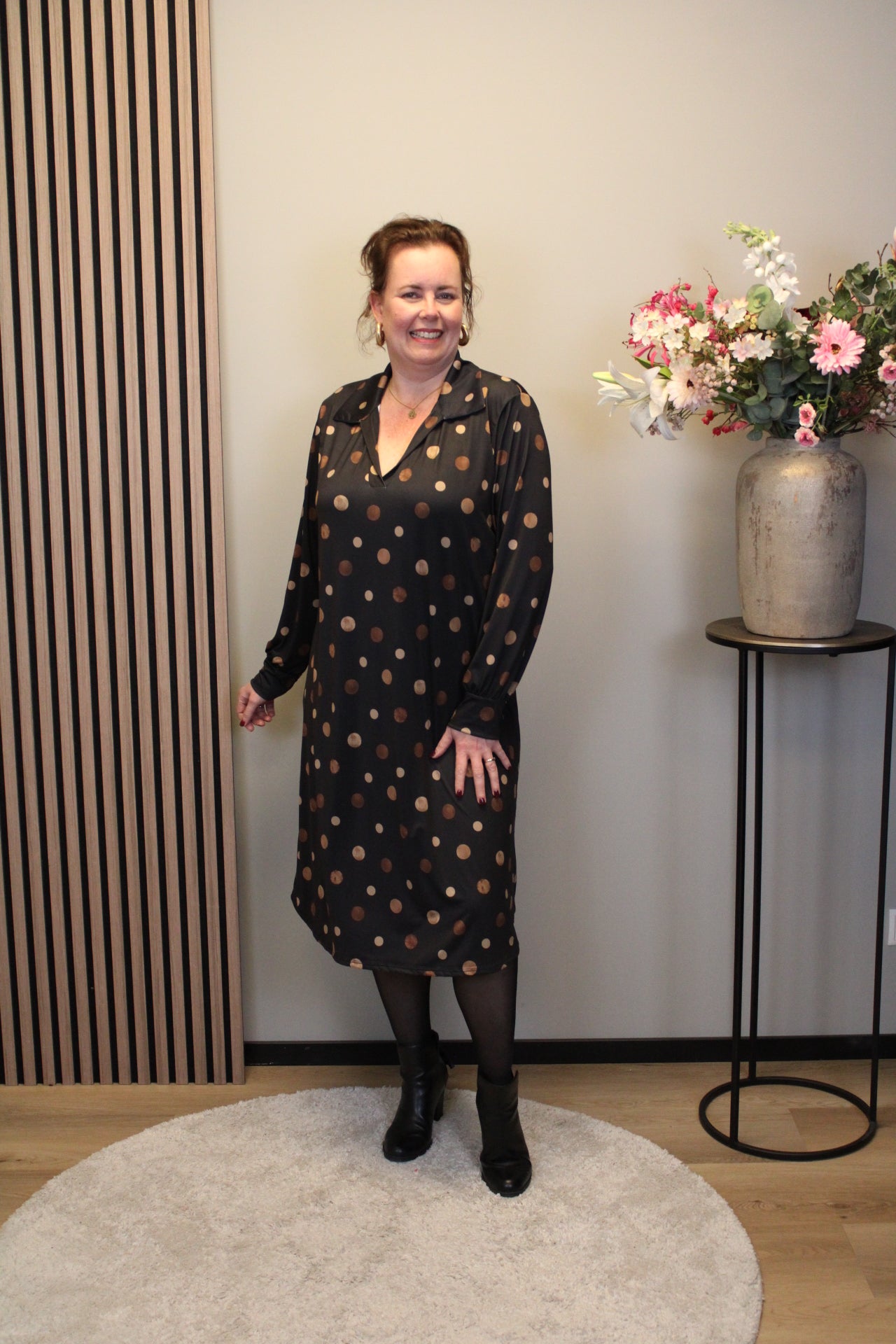 Grace | Jurk zwart met kraagje 46 t/m 50