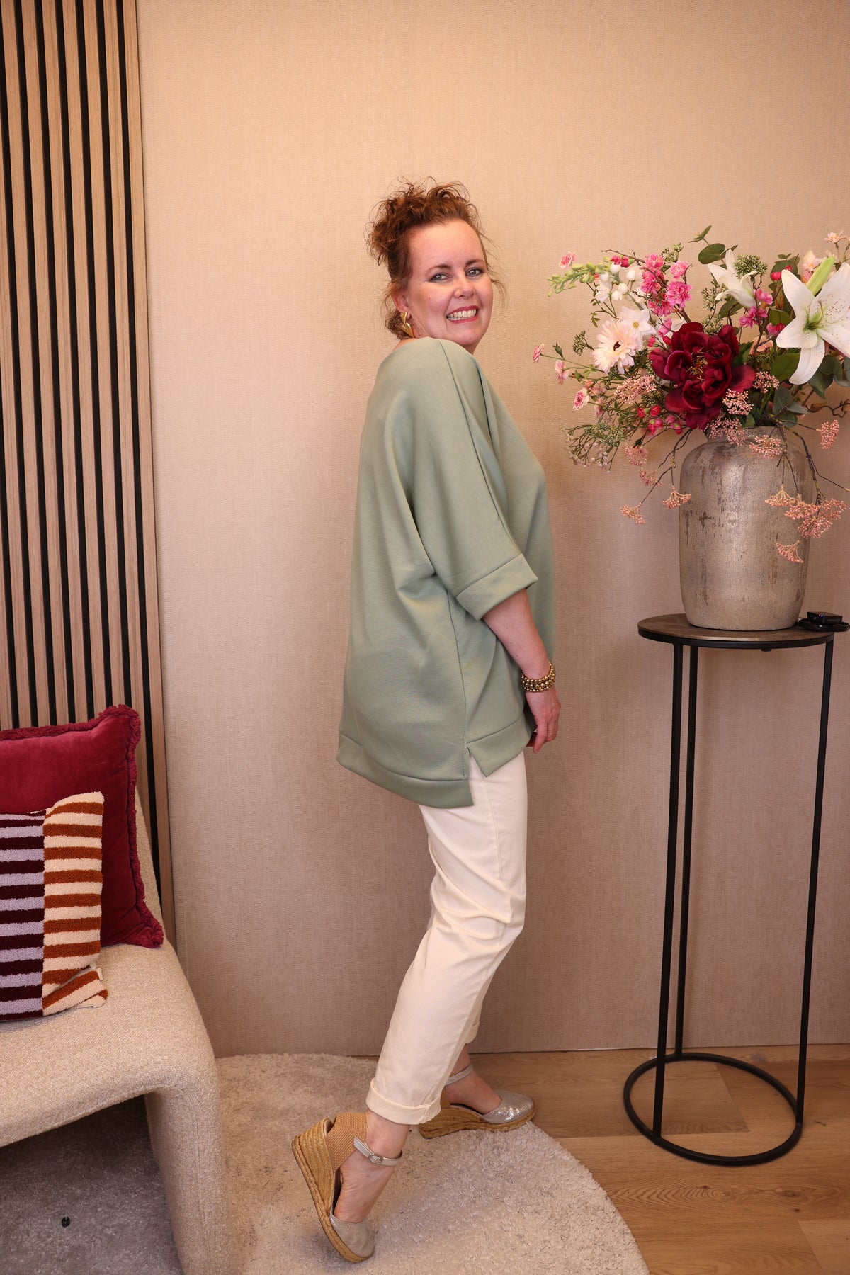Mina | Top groen + gratis ketting