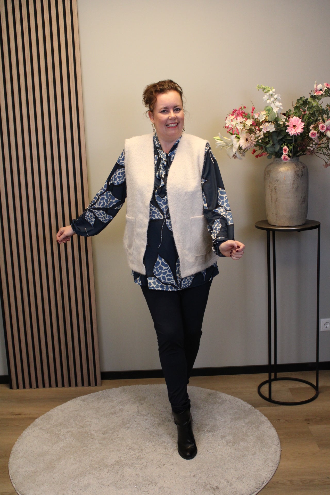 Luna | Gilet wit/beige 48 t/m 52