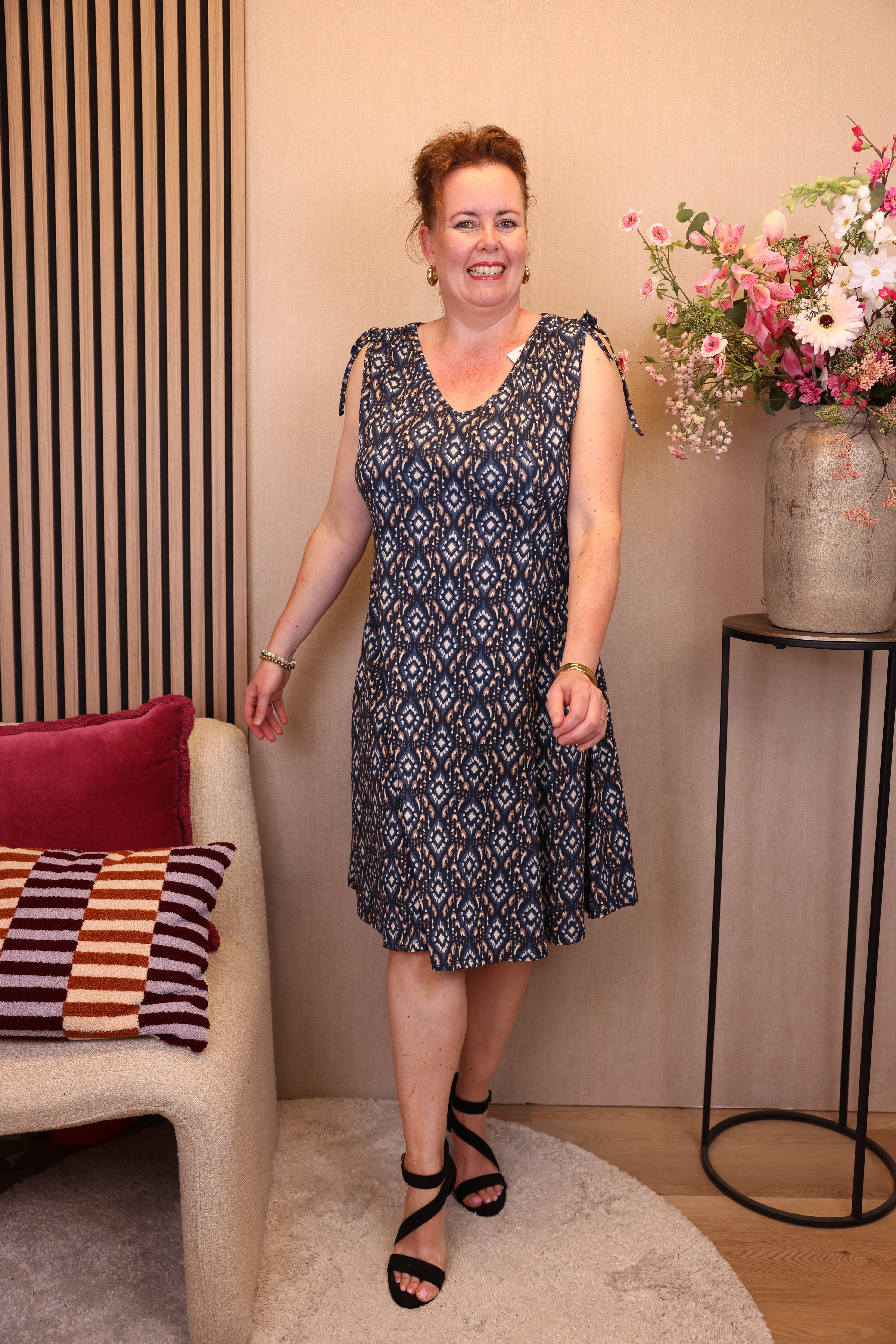 Meike | Jurk blauw katoen