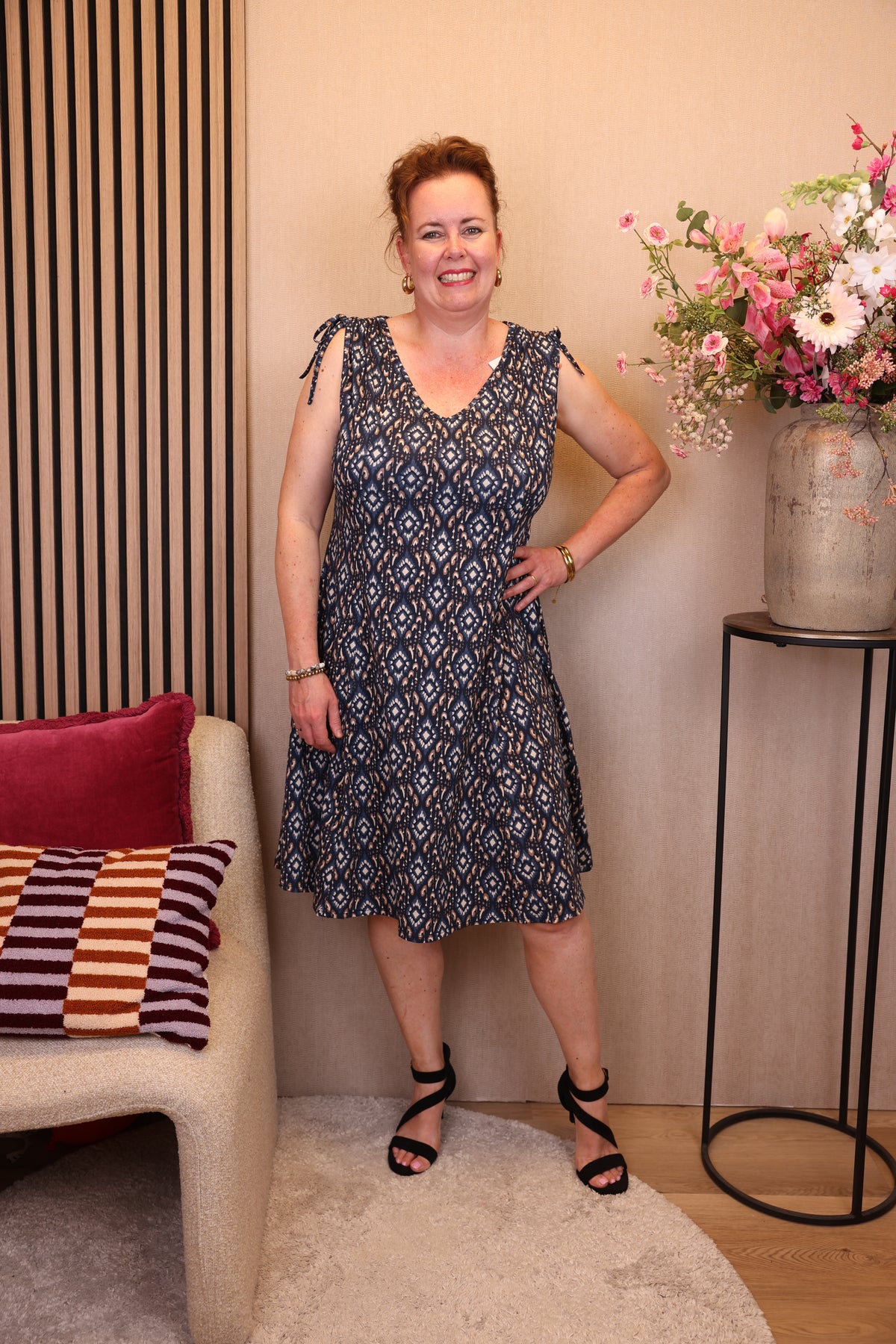 Lieke | Jurk blauw katoen