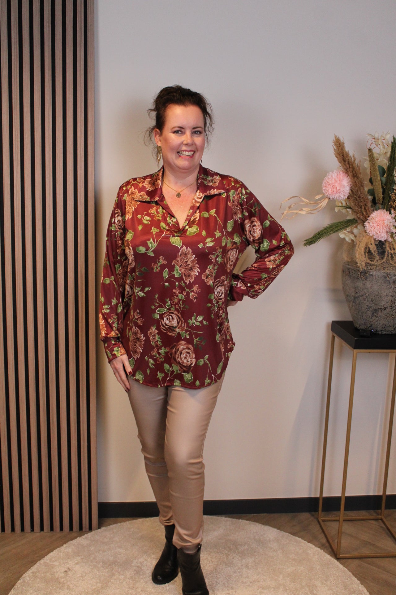 Emma | Blouse roze met kraagje