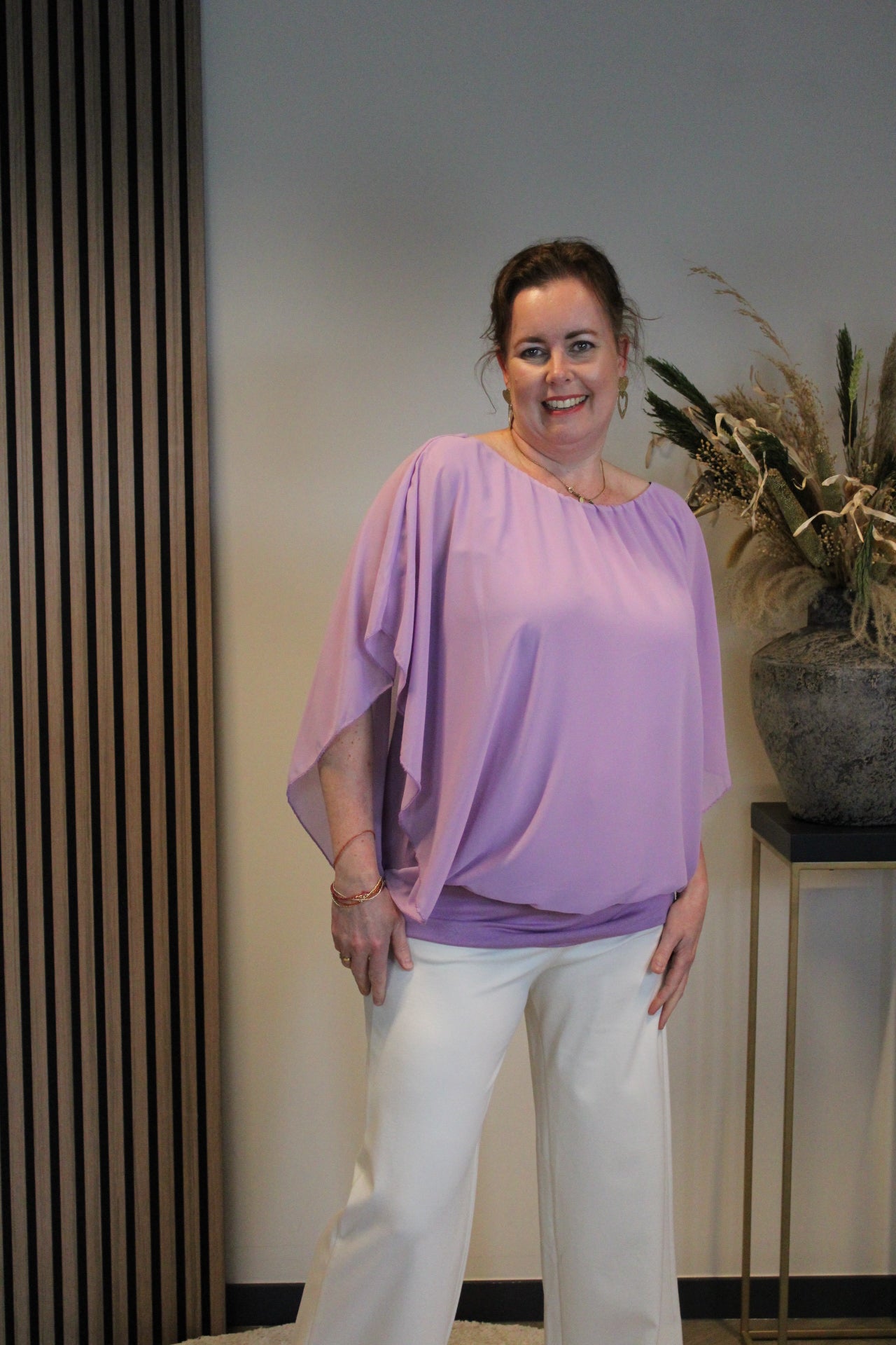 Fenna | Blouse paars 40 t/m 46
