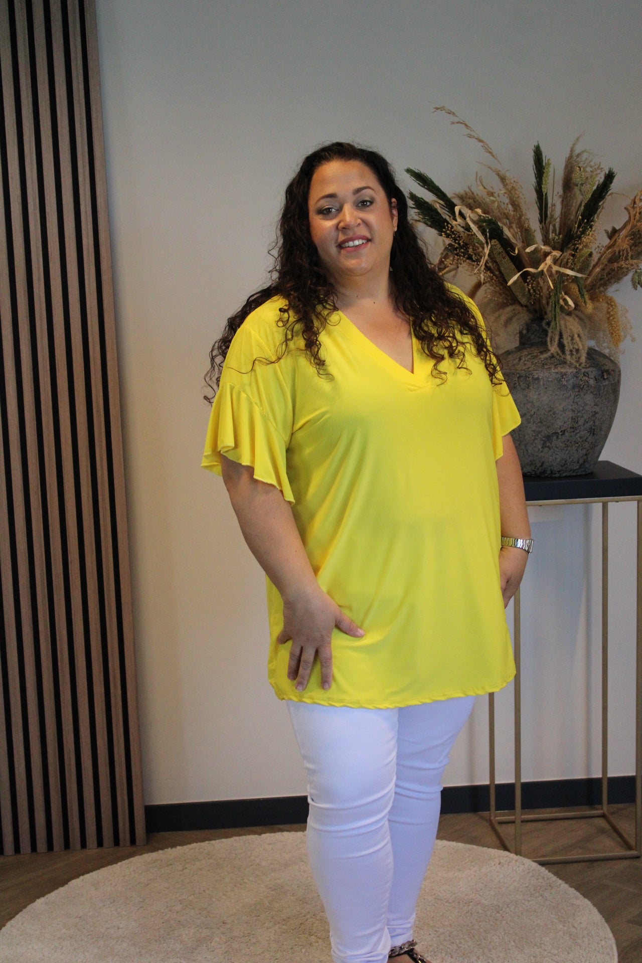 Mayra | Blouse geel 48 t/m 52