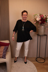Mina | Top zwart + gratis ketting