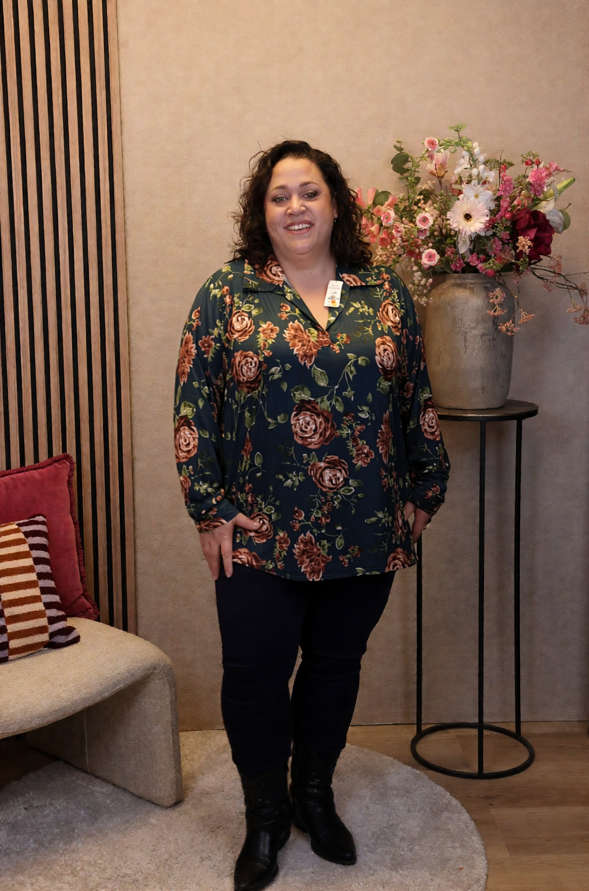 Emma | Blouse aqua met kraagje