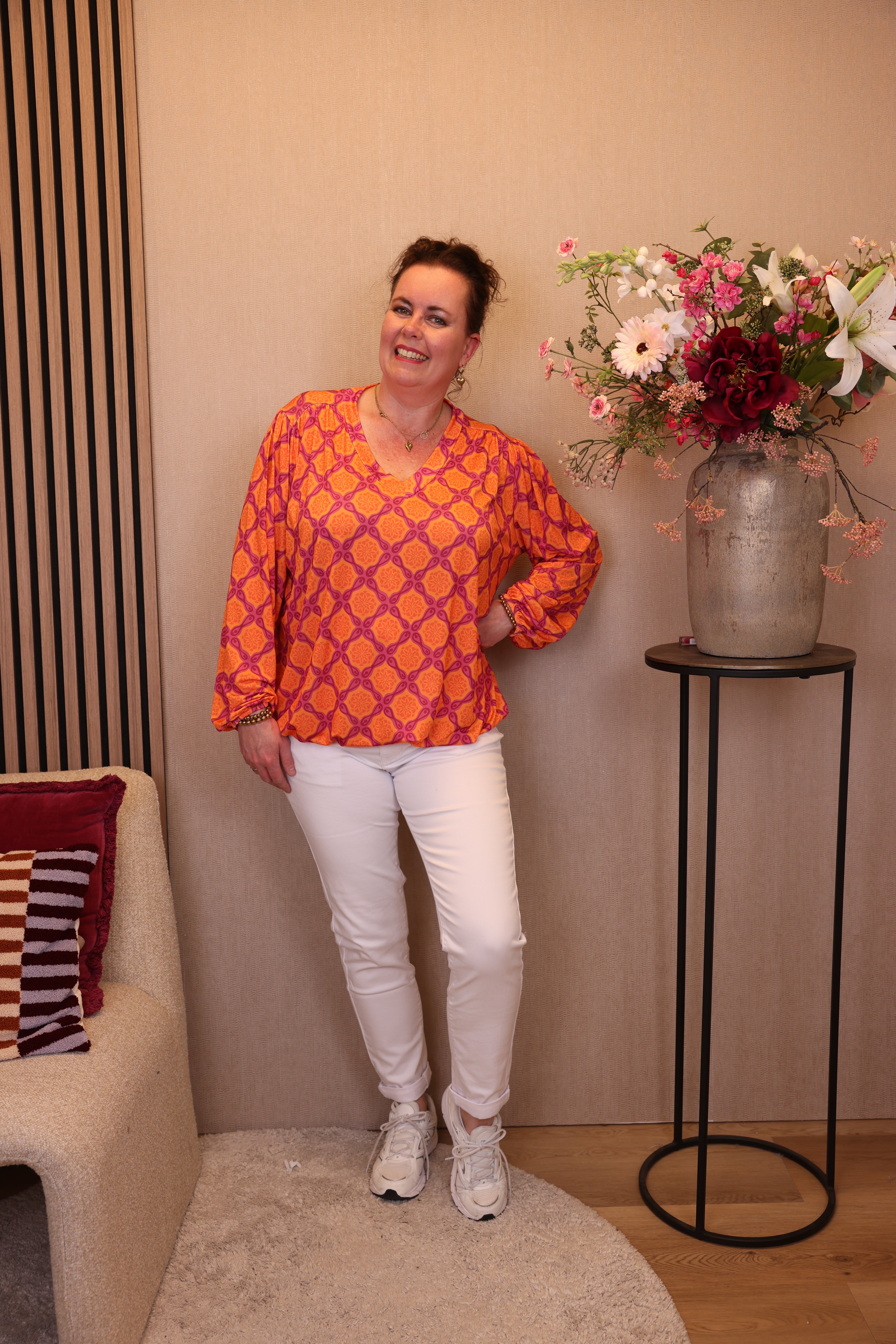Lila | Ballon top oranje
