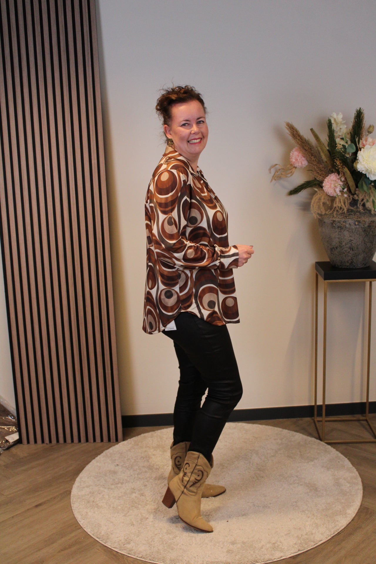 Jolisa | Blouse oranje met kraagje 38 t/m 48