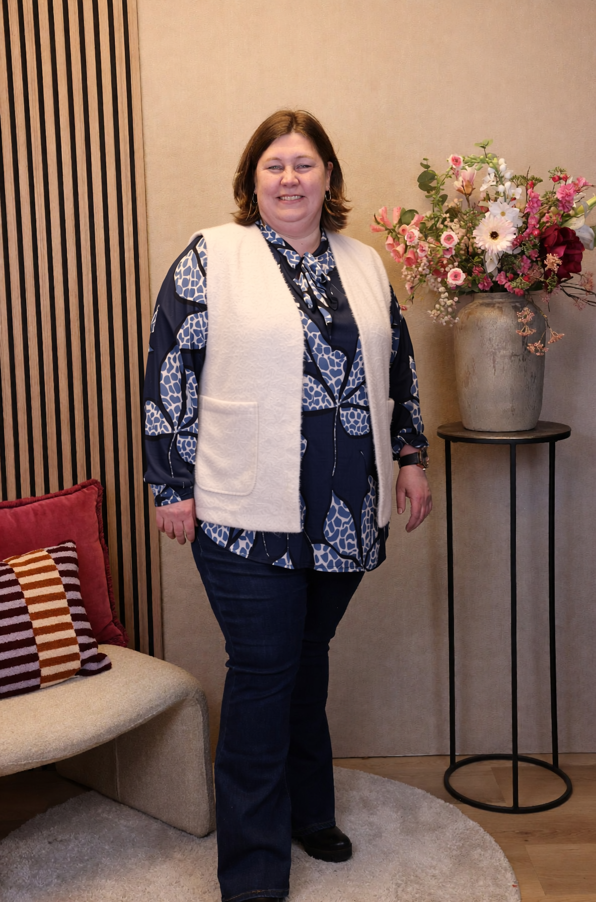 Luna | Gilet wit/beige 38 - 58