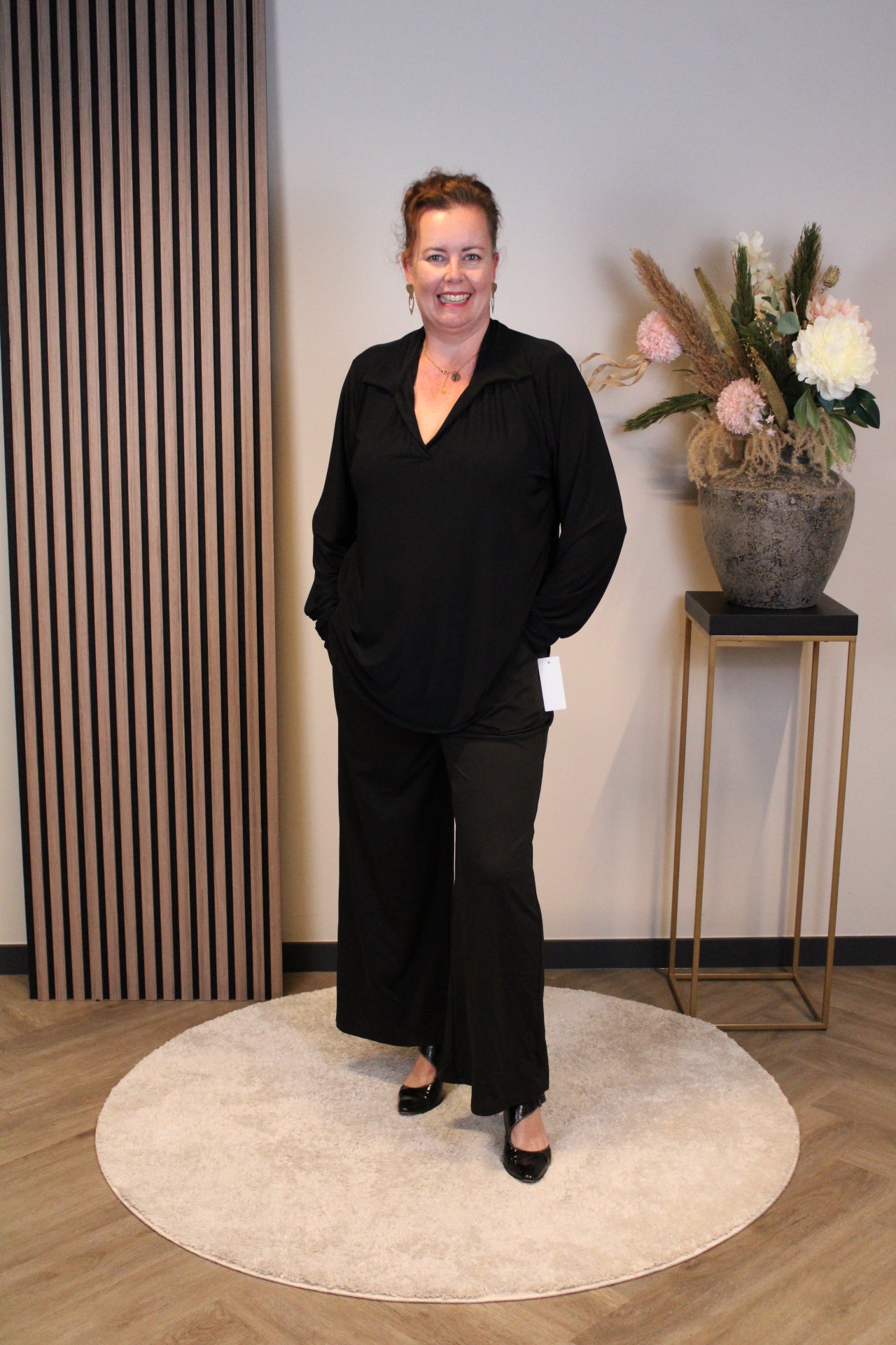 Sara | Blouse zwart lange mouw 38 t/m 48