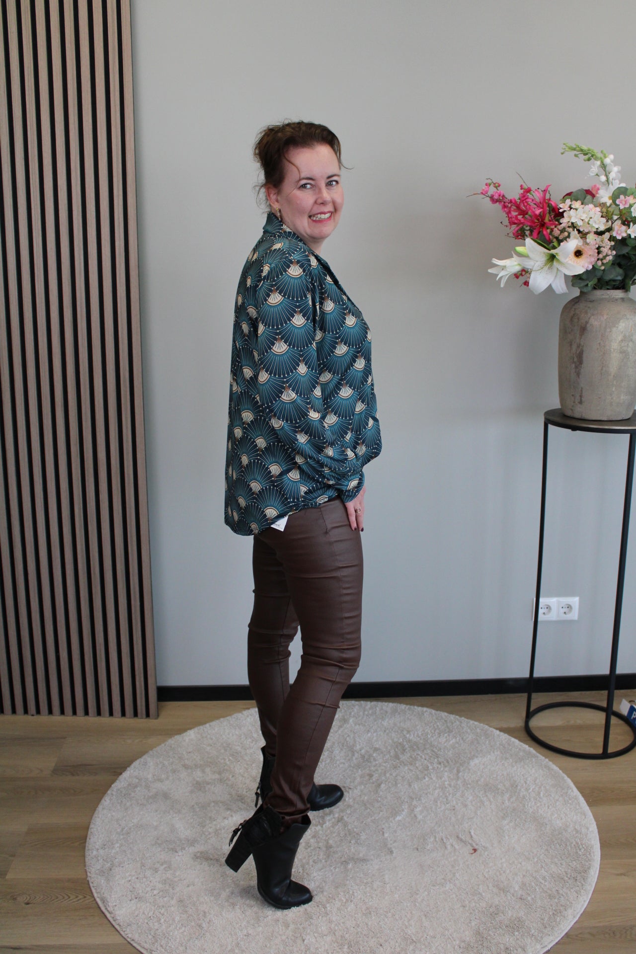 Nala | Broek lerenlook licht bruin 38 - 50