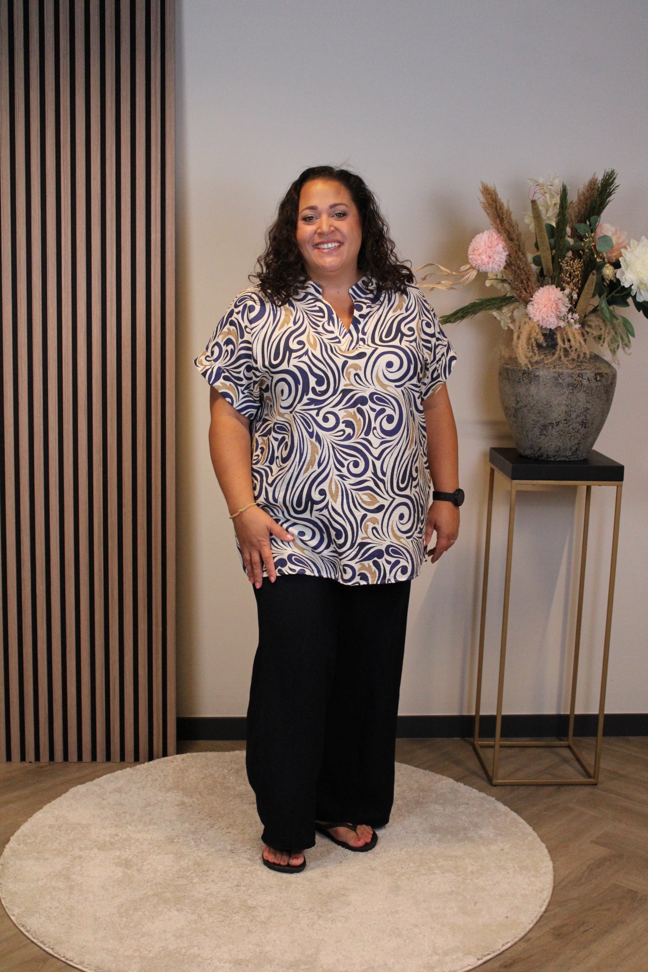 Kim | Broek blauw viscose