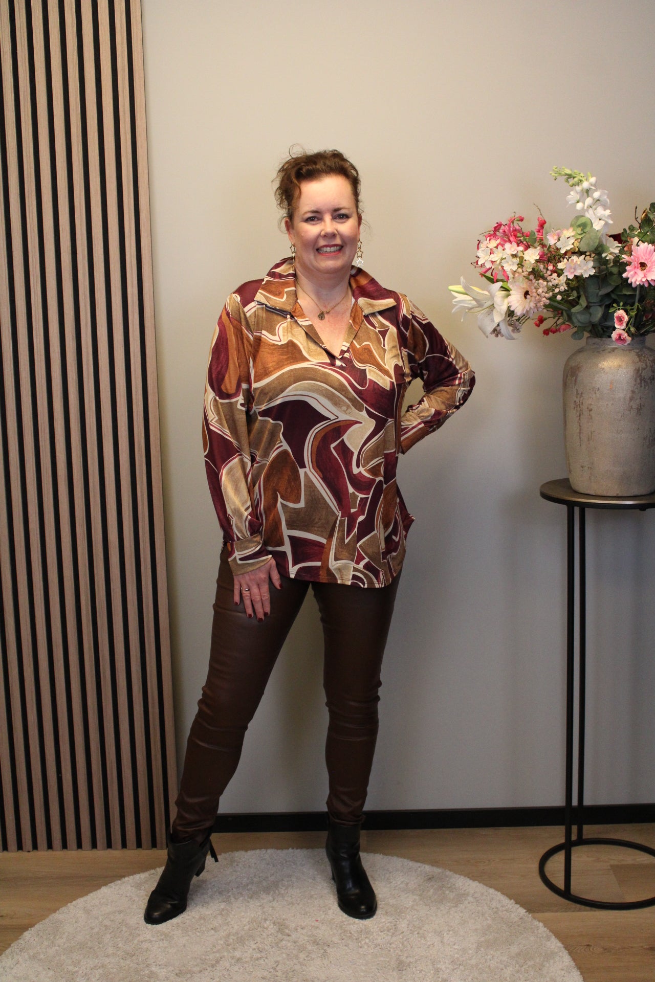 Sabrine | Blouse roze met kraagje