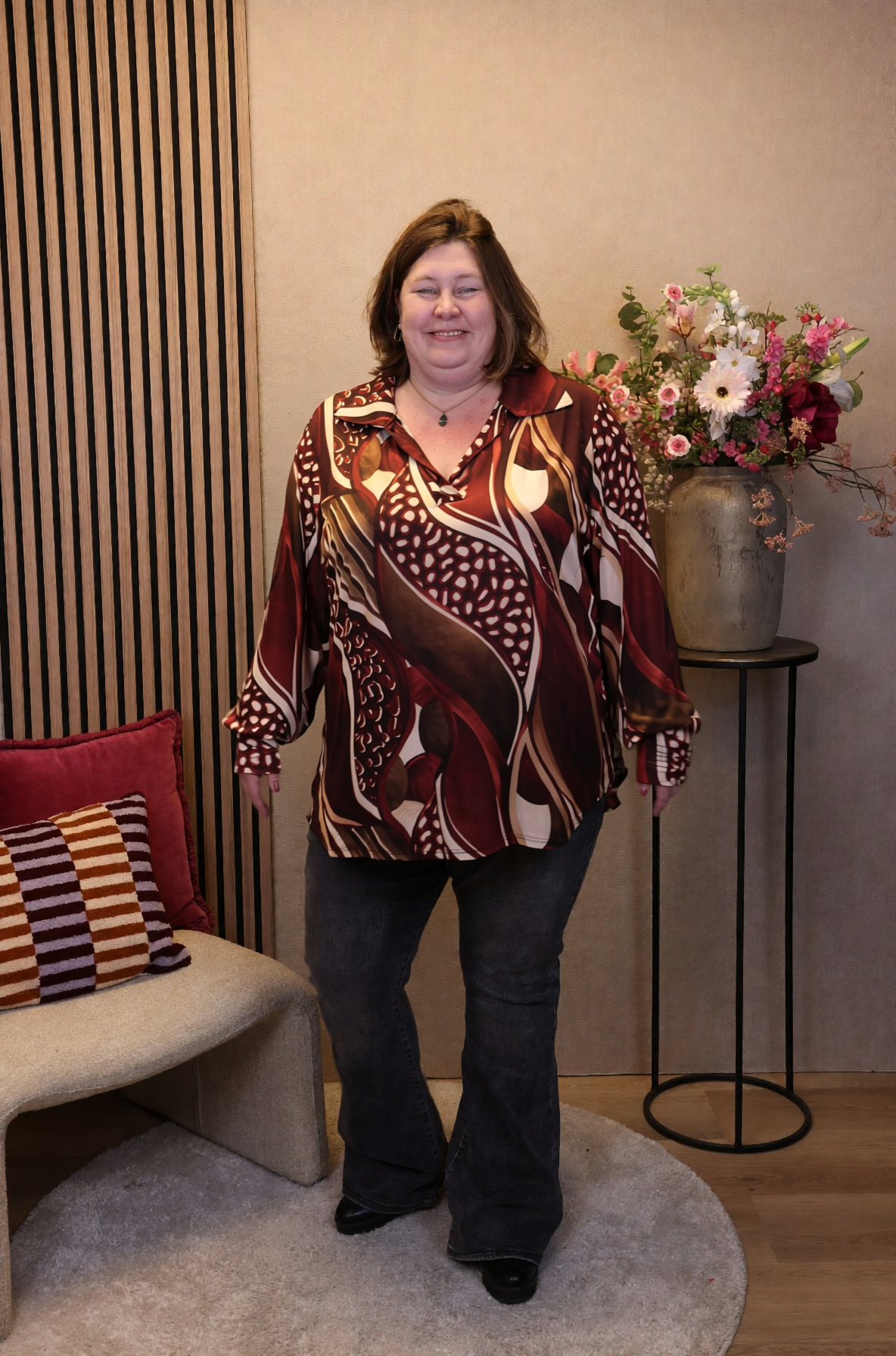 Kalina | Blouse roze met kraagje