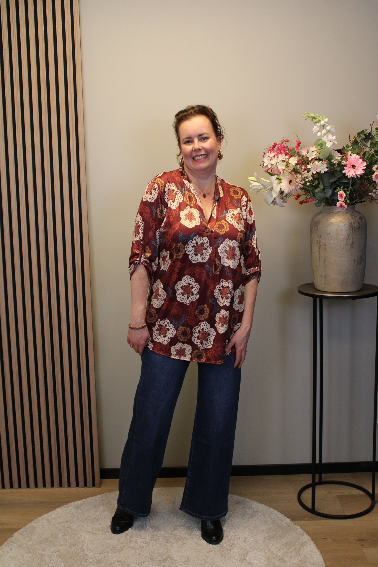 Olivia | Blouse roze lange mouw 48 t/m 52