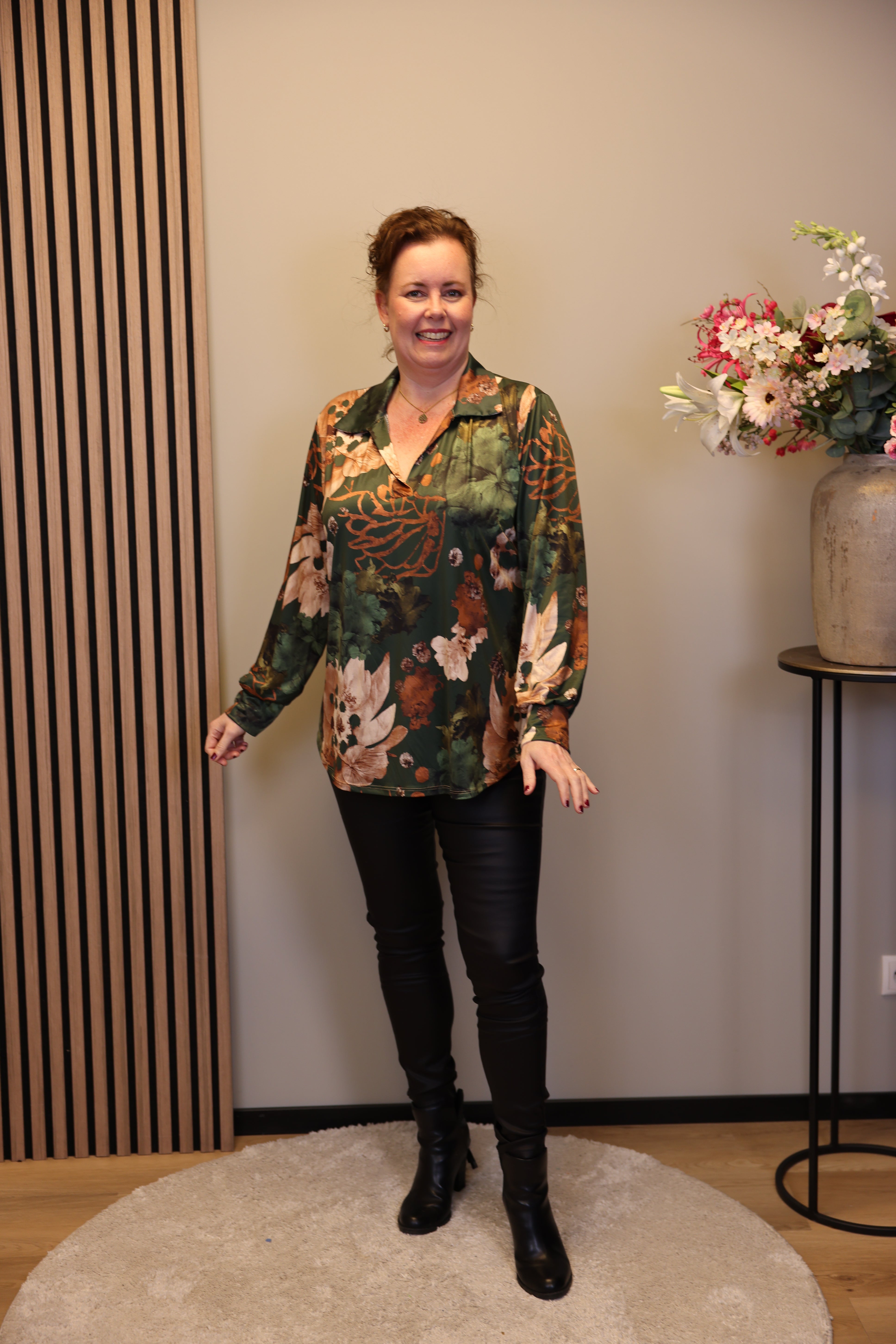 Quincy | Blouse met kraagje groen 48 t/m 52