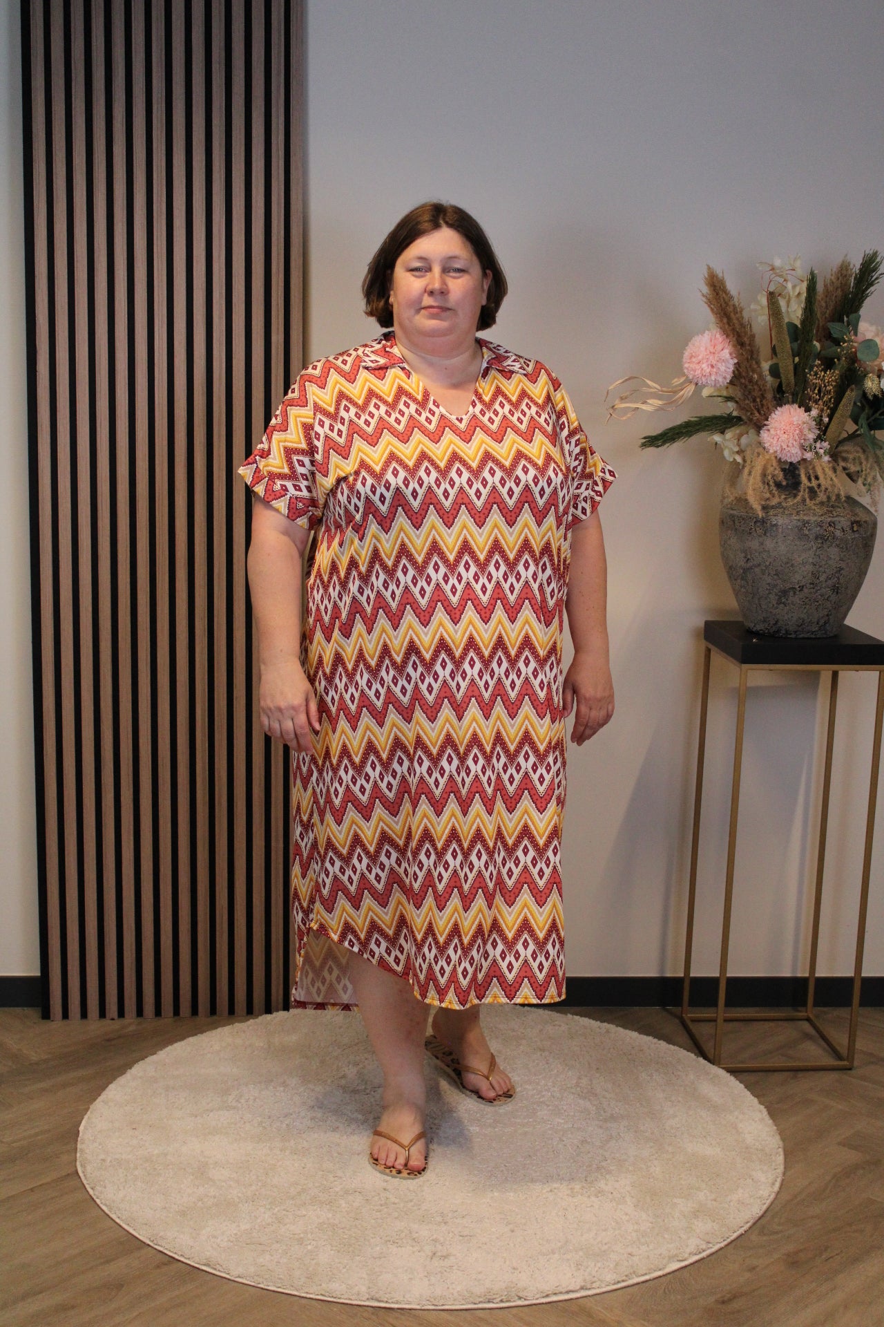 Cassia | Jurk roze met kraagje