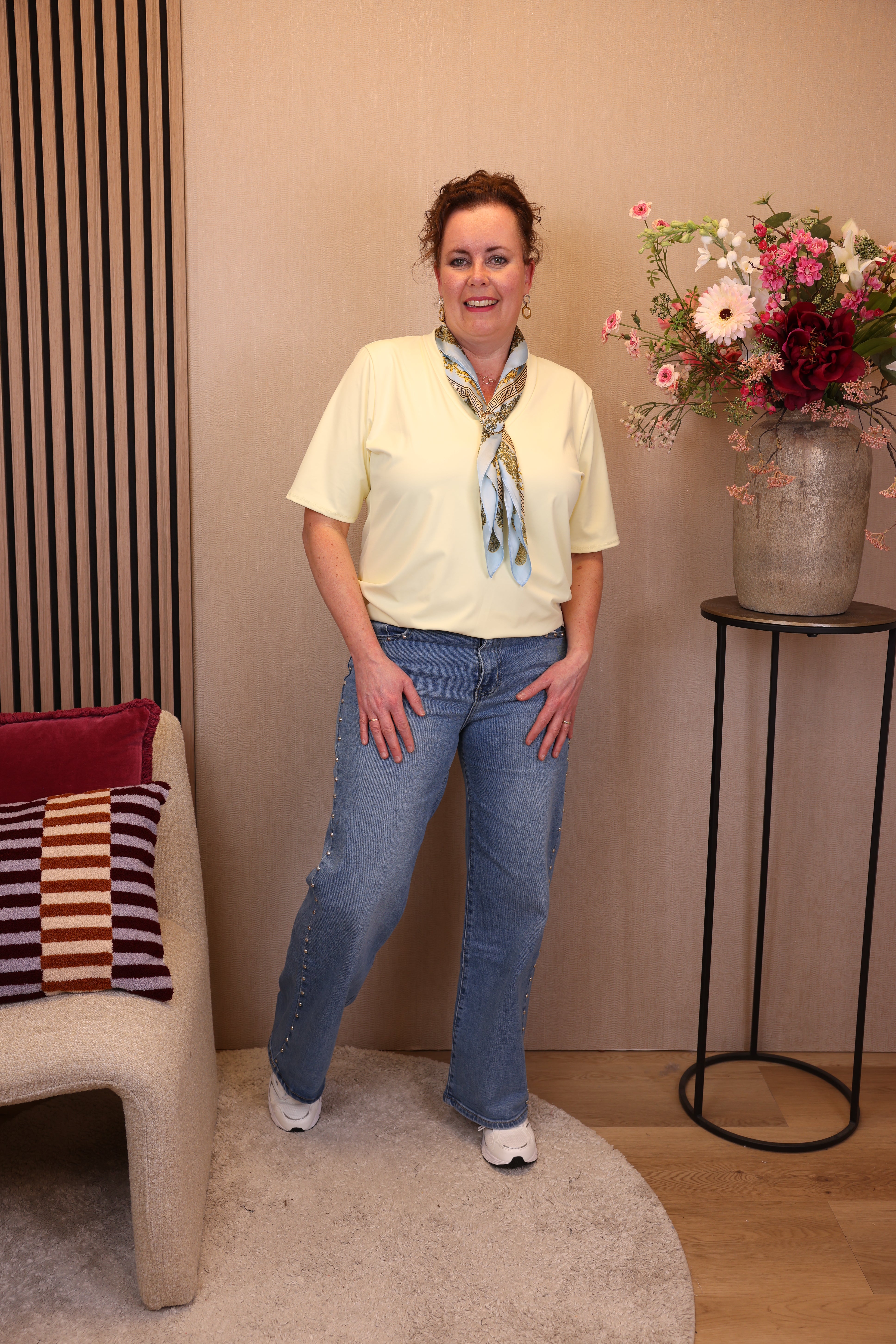 Janna | Jeans wide leg blauw 38 - 48
