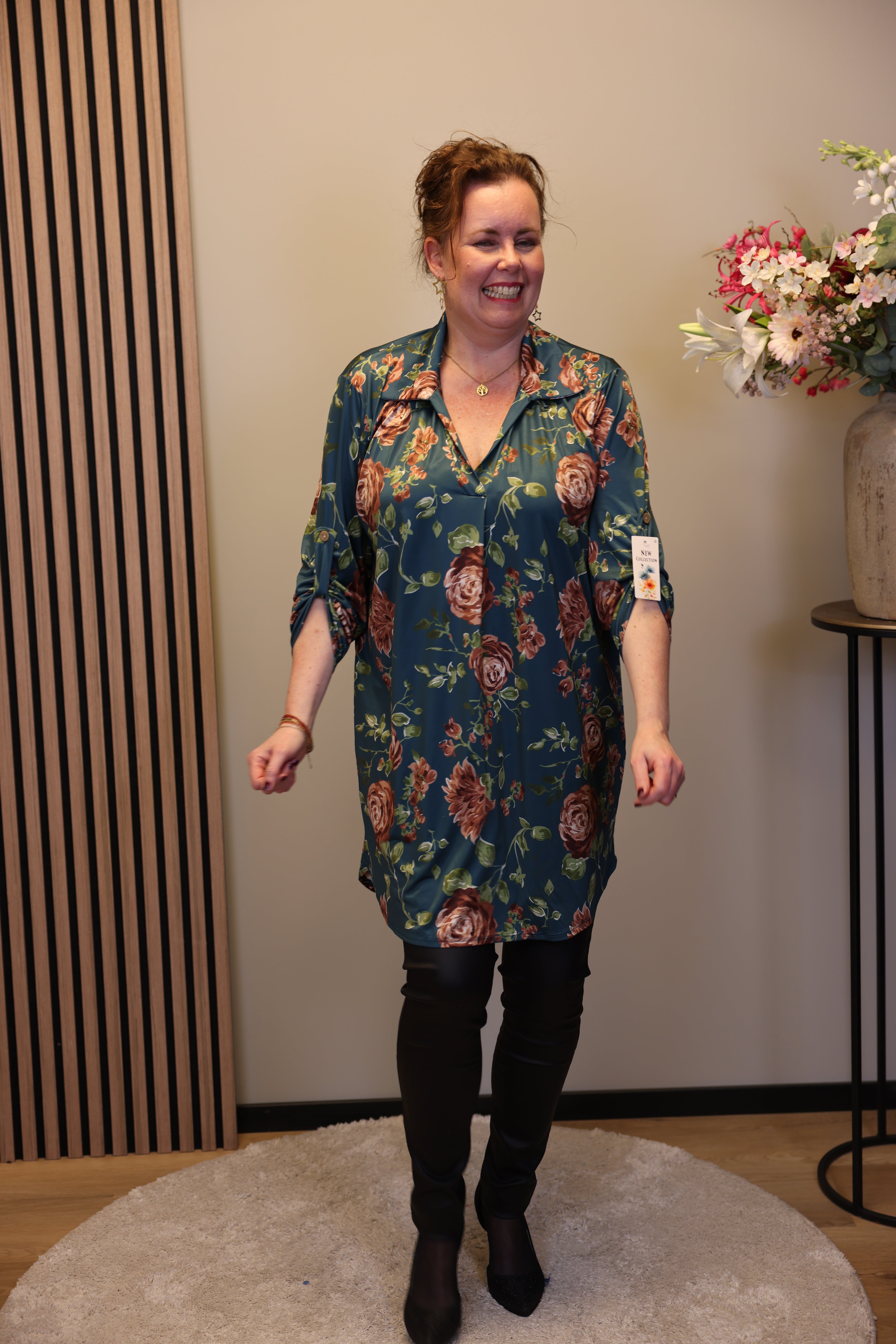 Maisie | tuniek aqua met kraagje 38 t/m 48