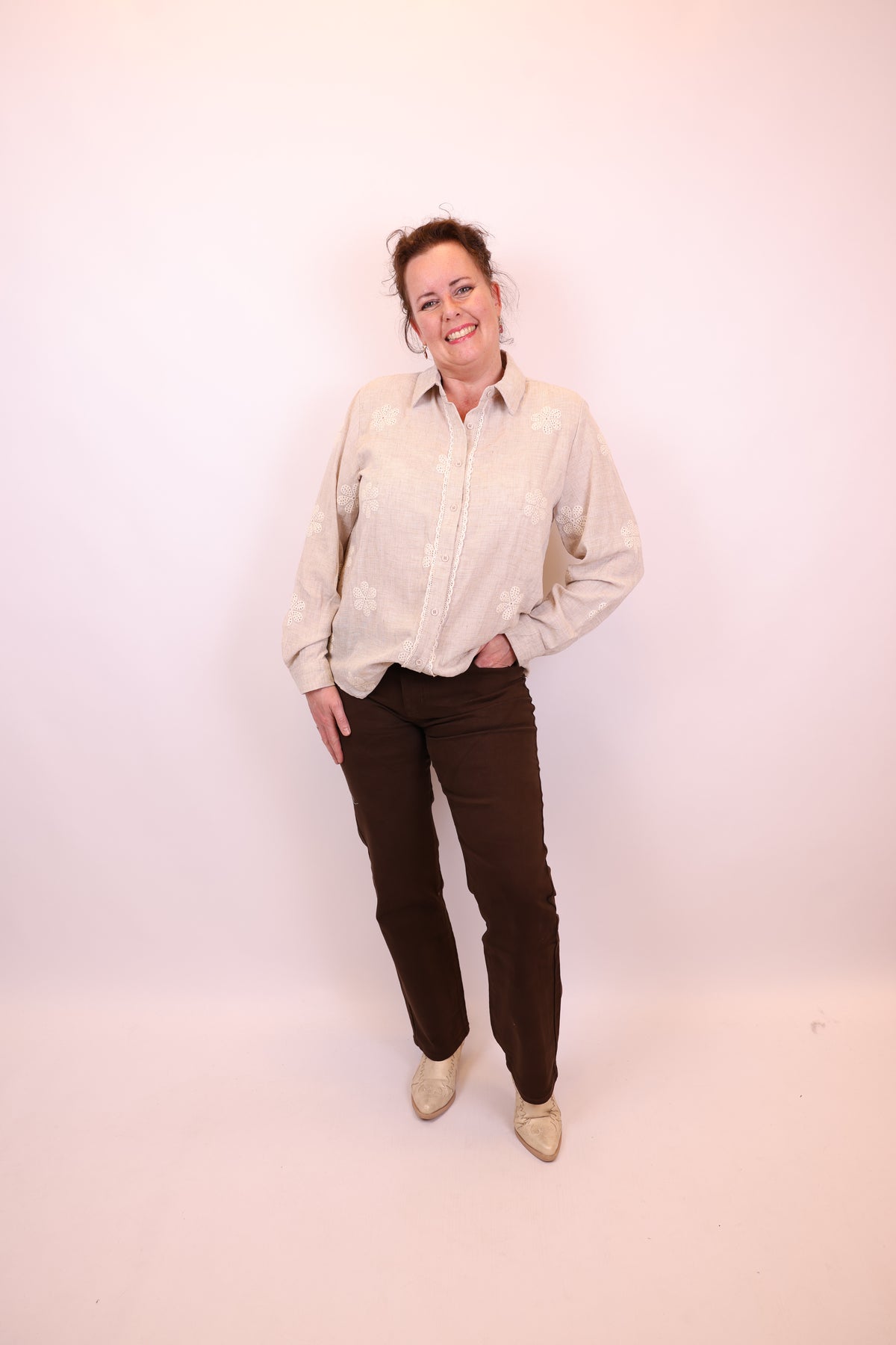 Sylvie | Blouse taupe