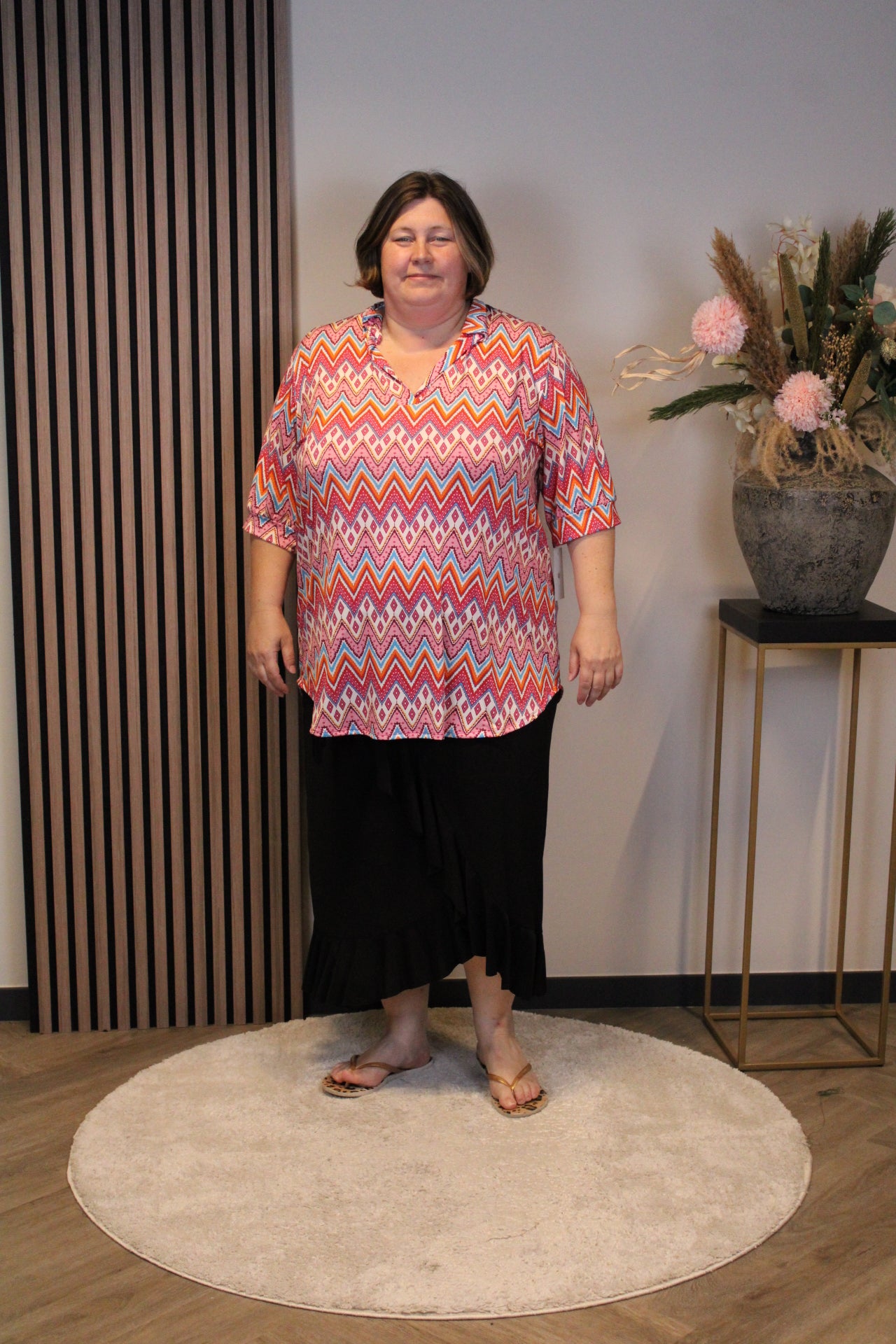 Lyra | Blouse met kraagje roze 52 t/m 58