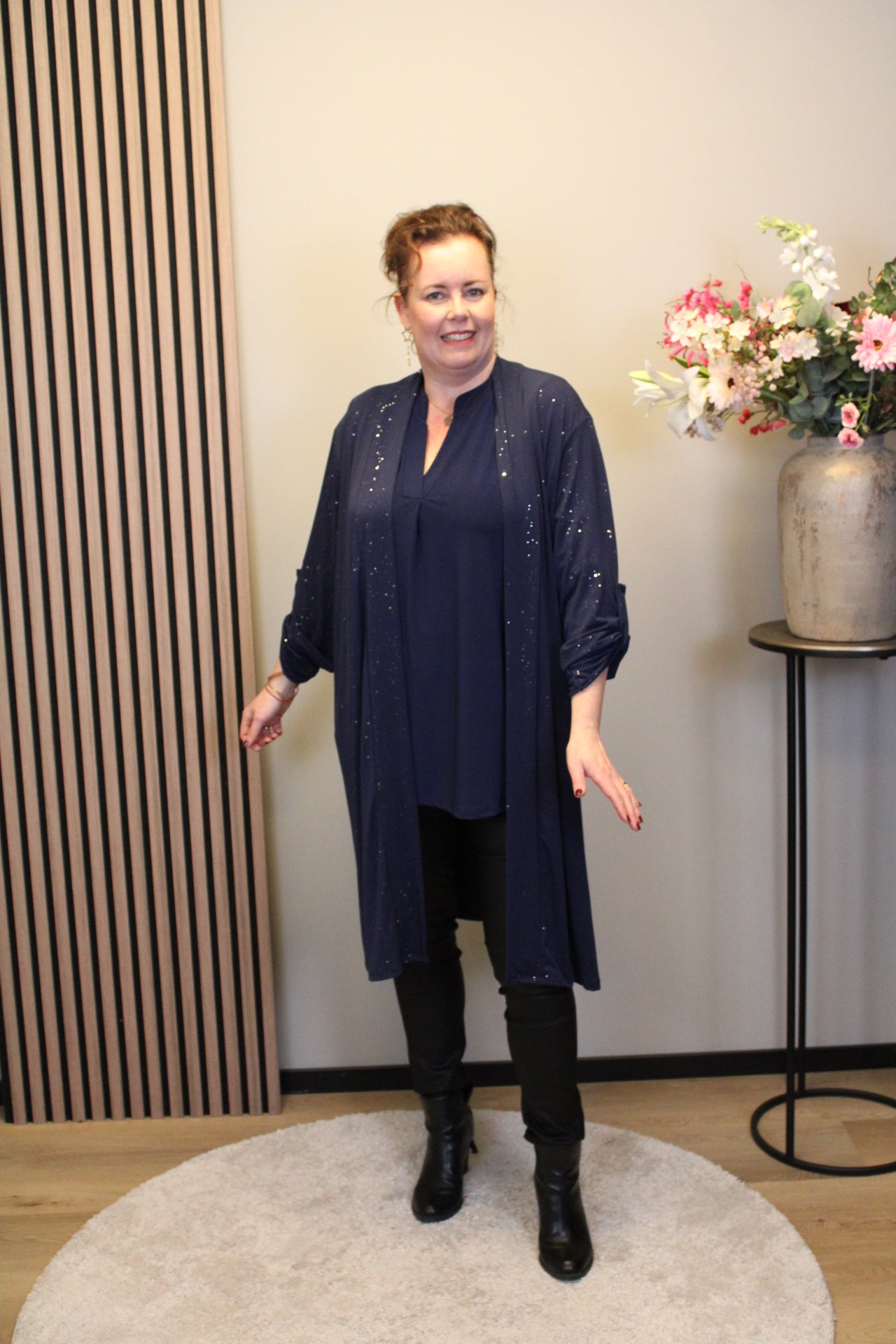 Lauren | glitter vest navy 52 t/m 58