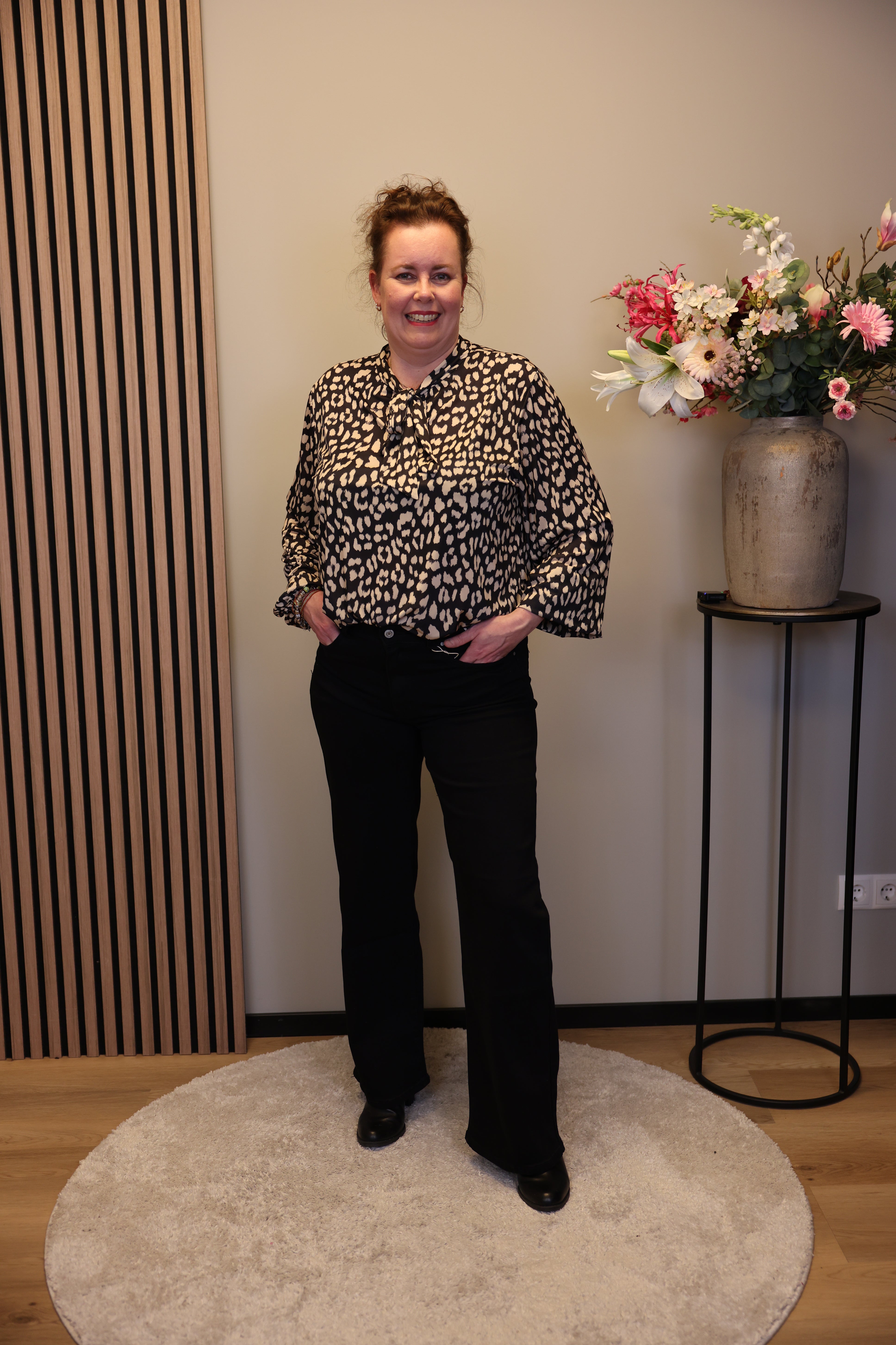 Renza | Jeans wide leg zwart 40 - 50