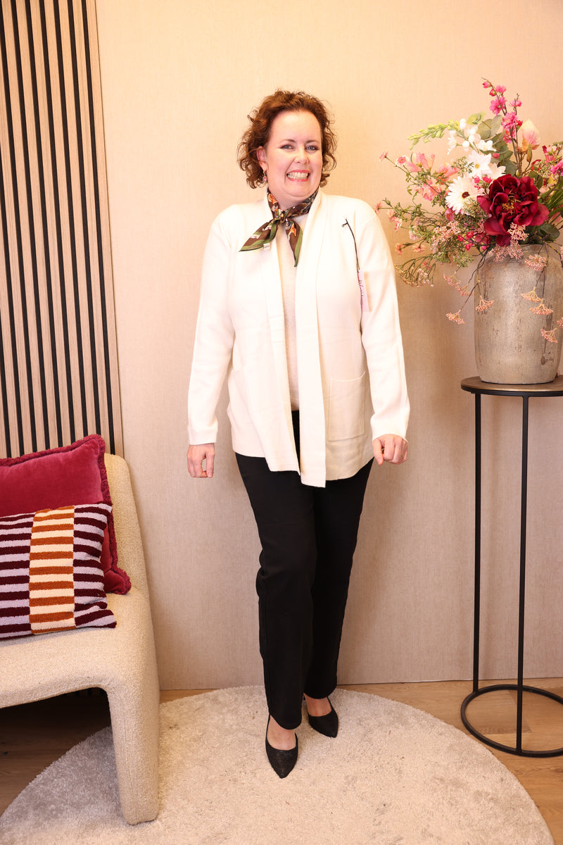 Livia | Vest wit/beige