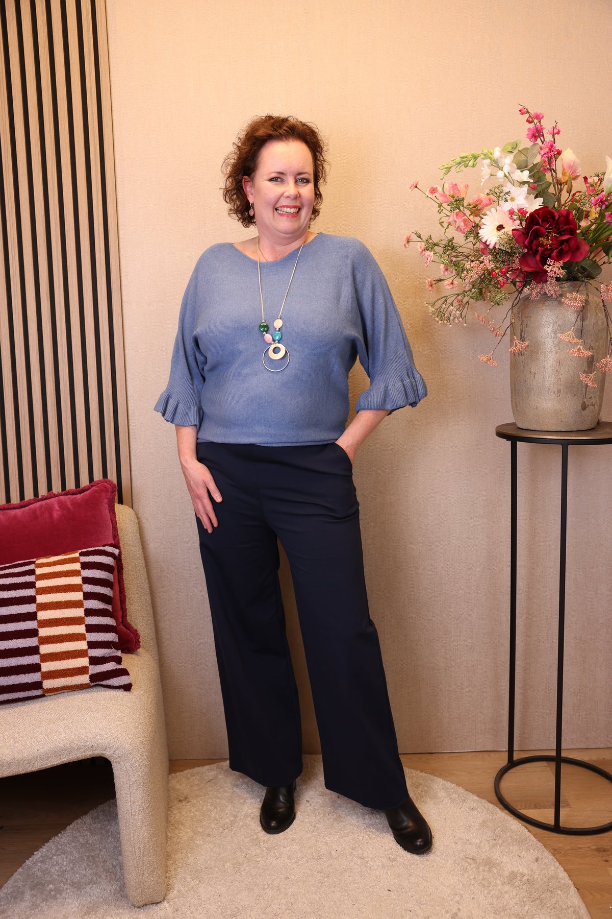 Elza | Trui oceaan blauw + gratis ketting