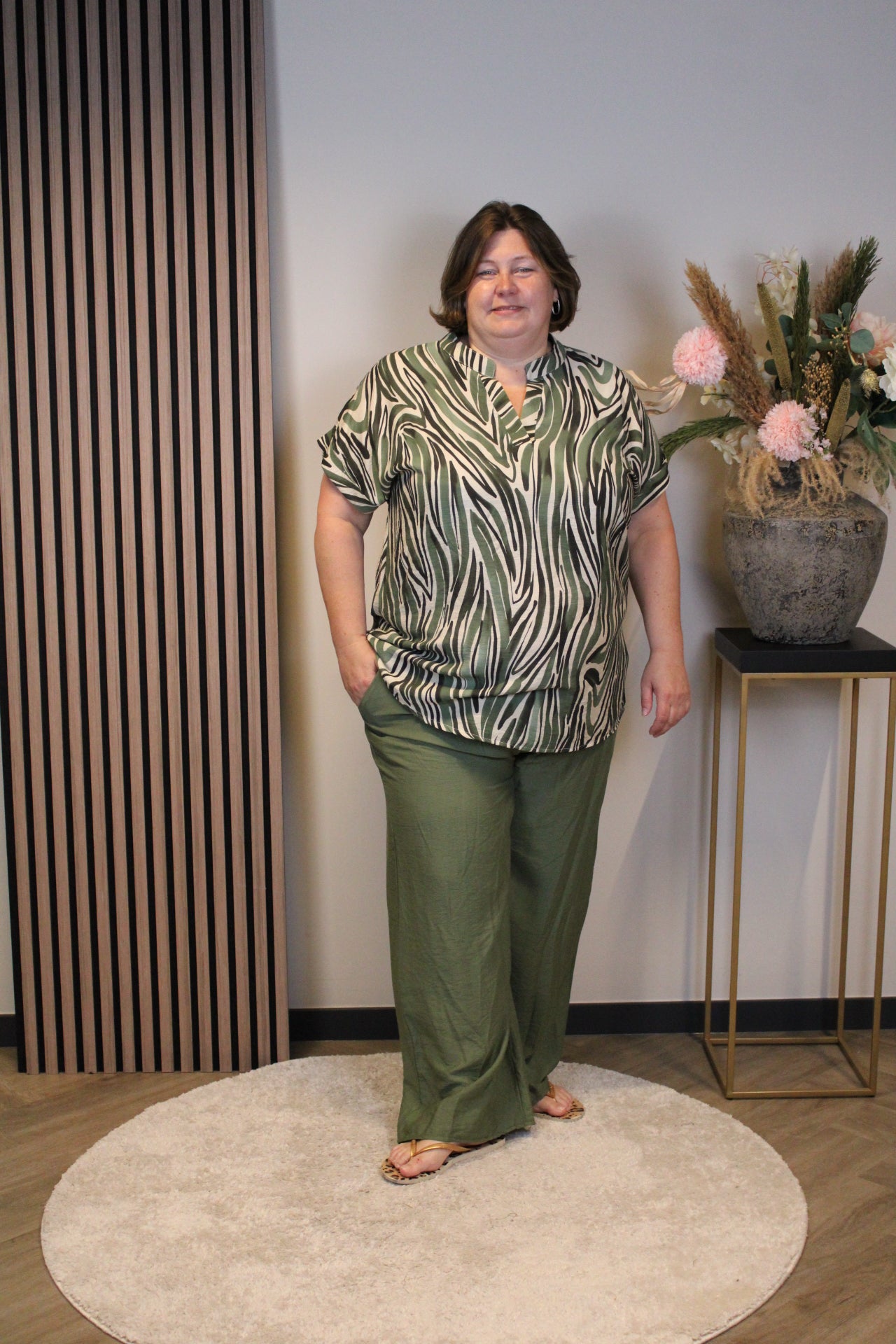 Laura | Broek groen viscose