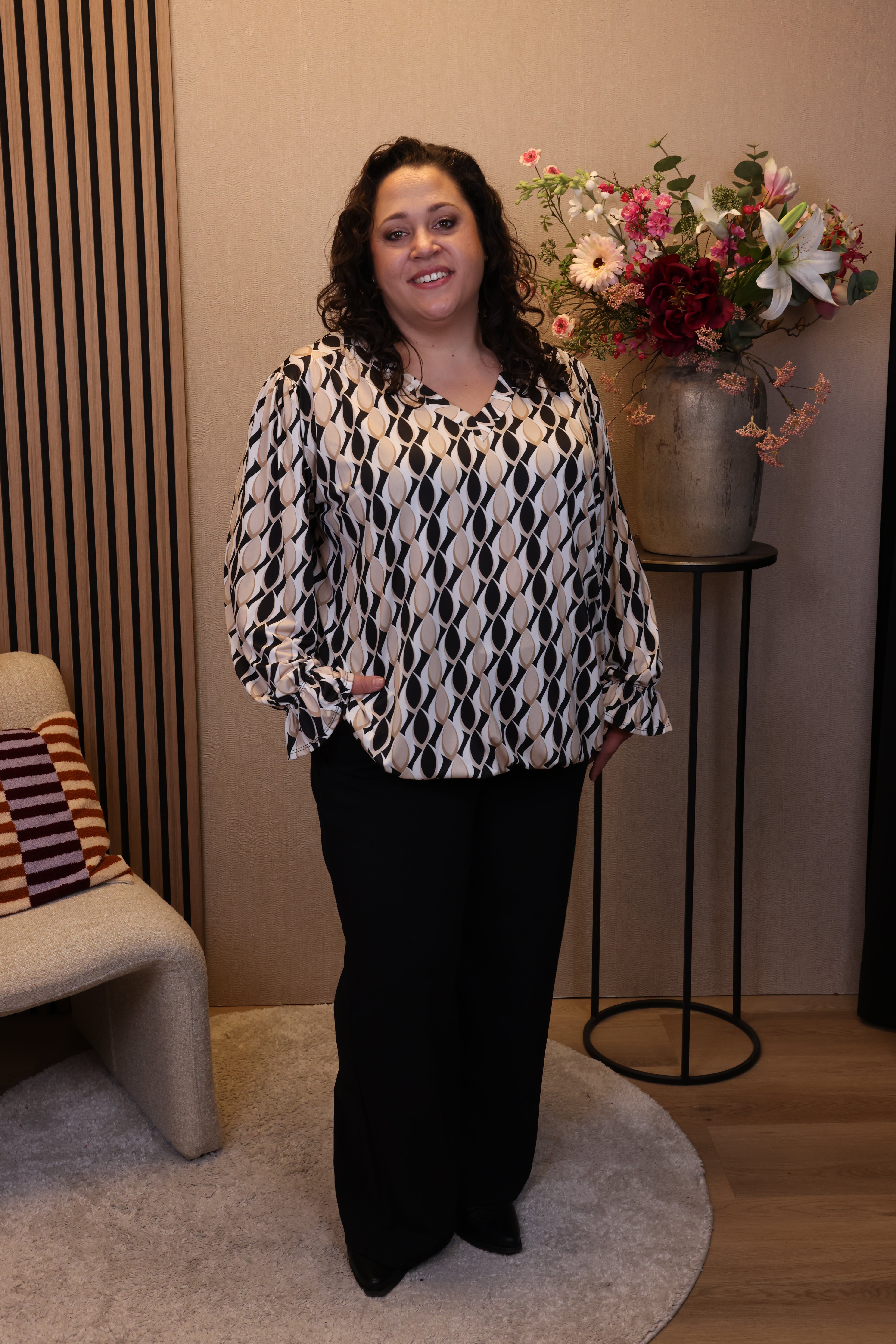 Lente | Ballon top zwart