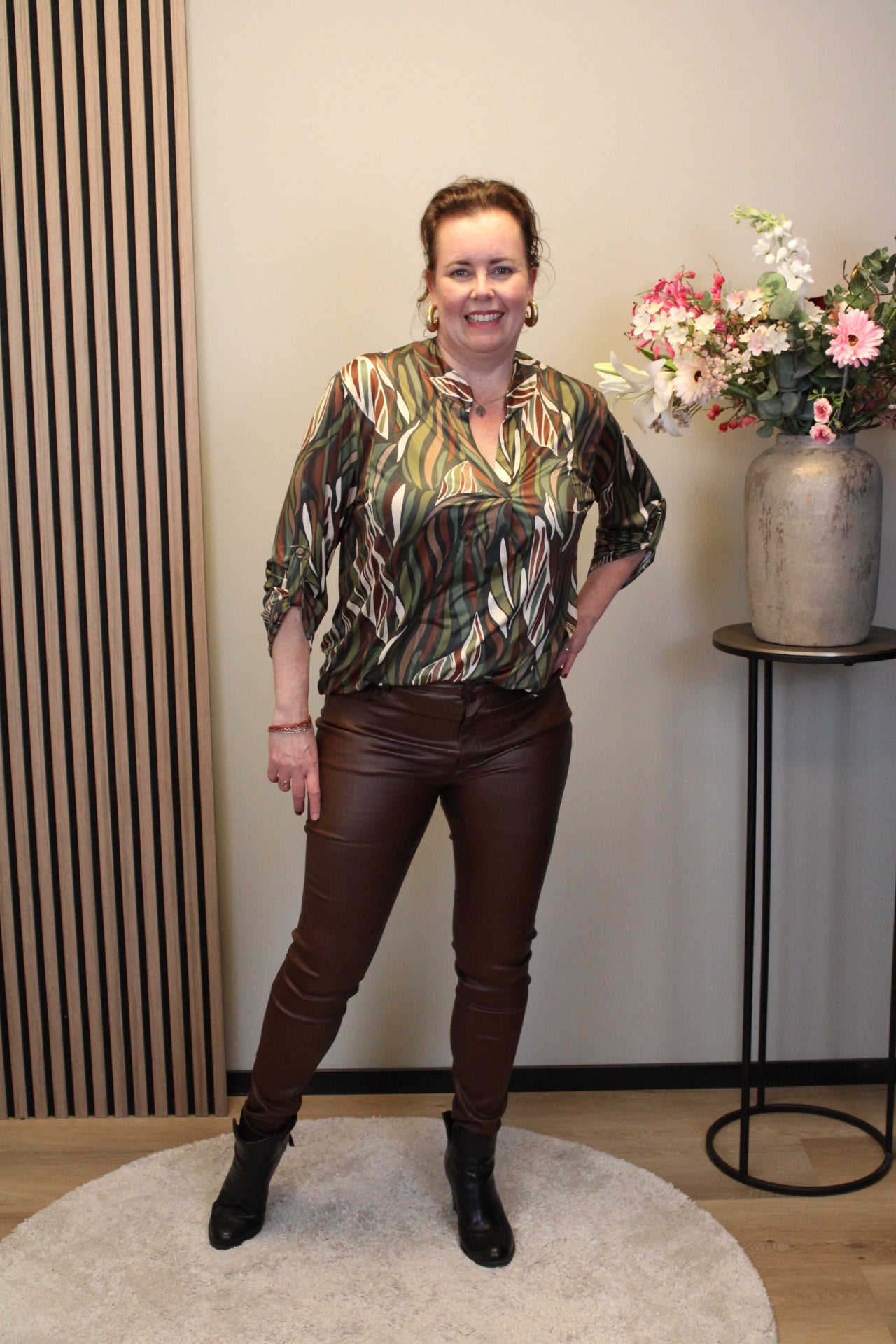 Lynn | Blouse groen lange mouw 38 t/m 48