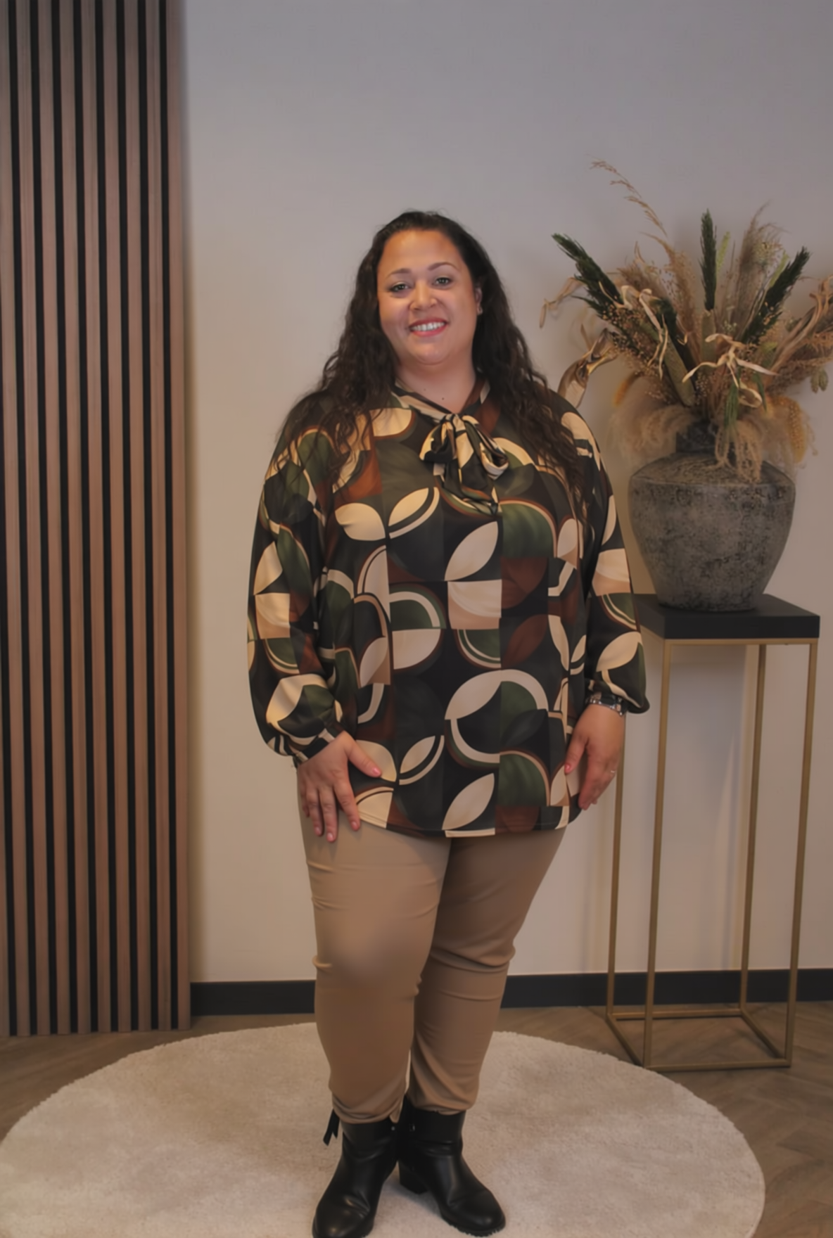 Anya | Blouse groen met strik
