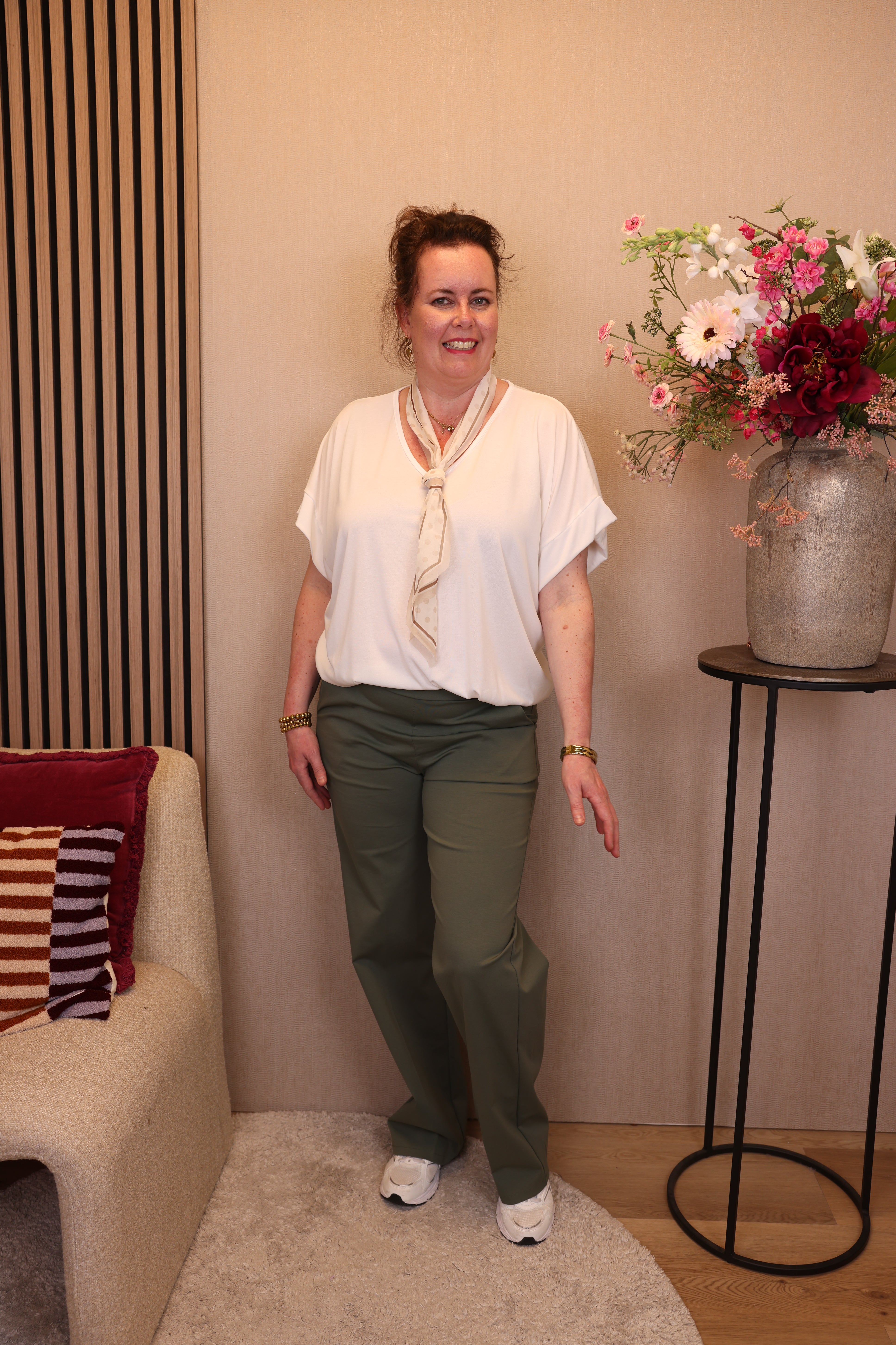 Mieke | Top wit + gratis sjaal